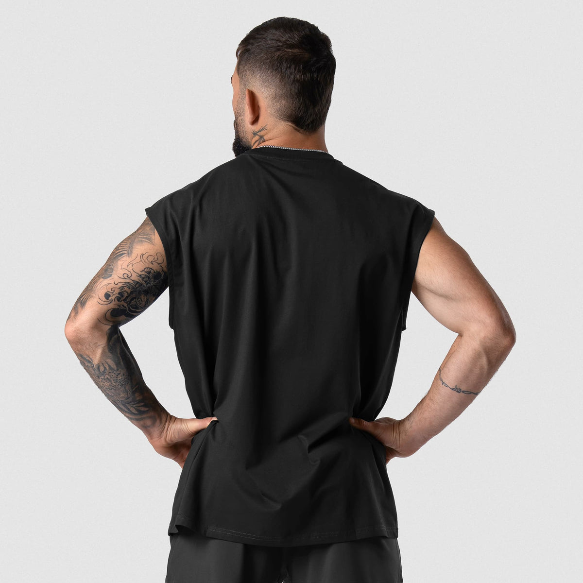 Men’s Axis Cap Sleeve Tank - Black/White back fit