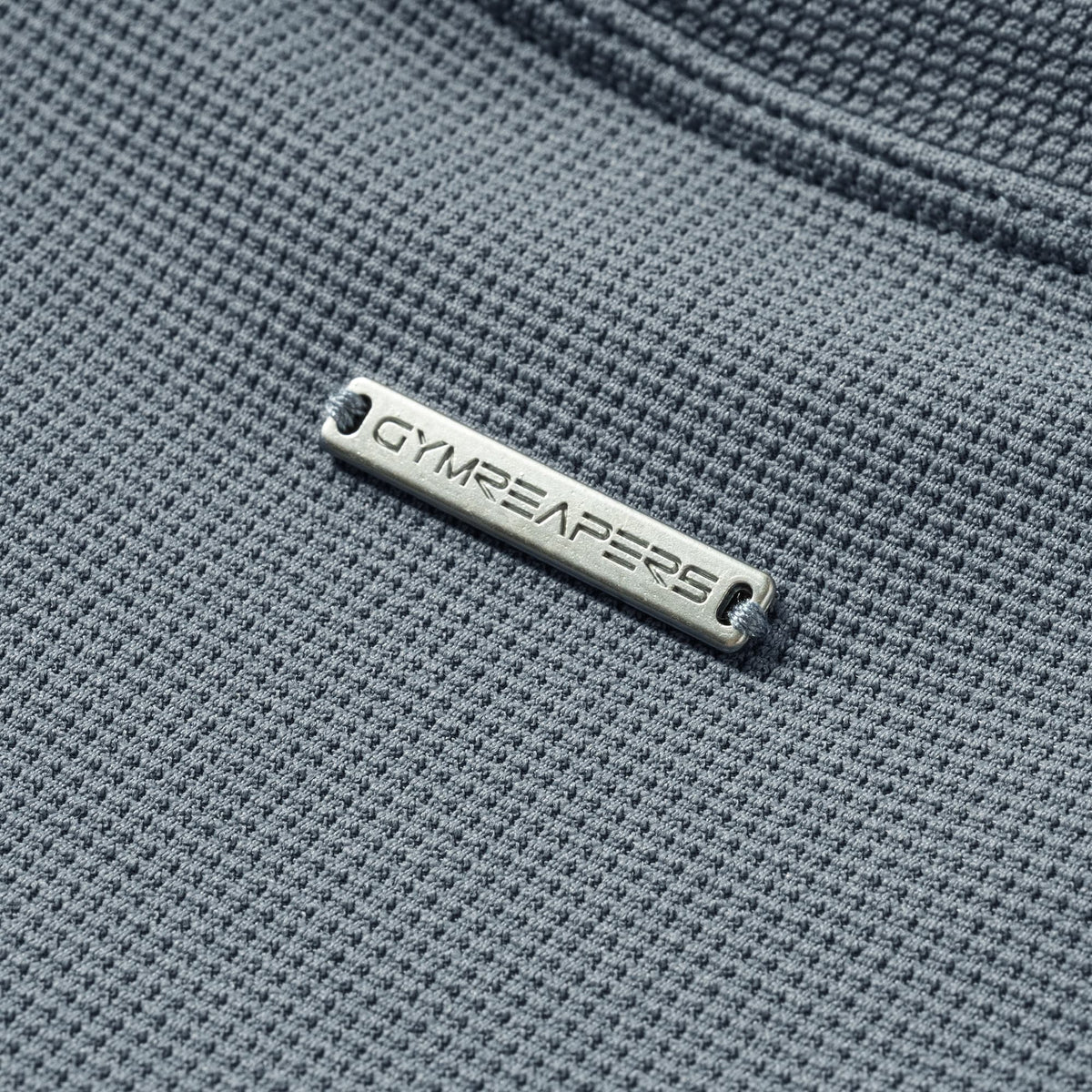 Axis Support Baby Tee - Lake metal Gymreapers logo bar detail