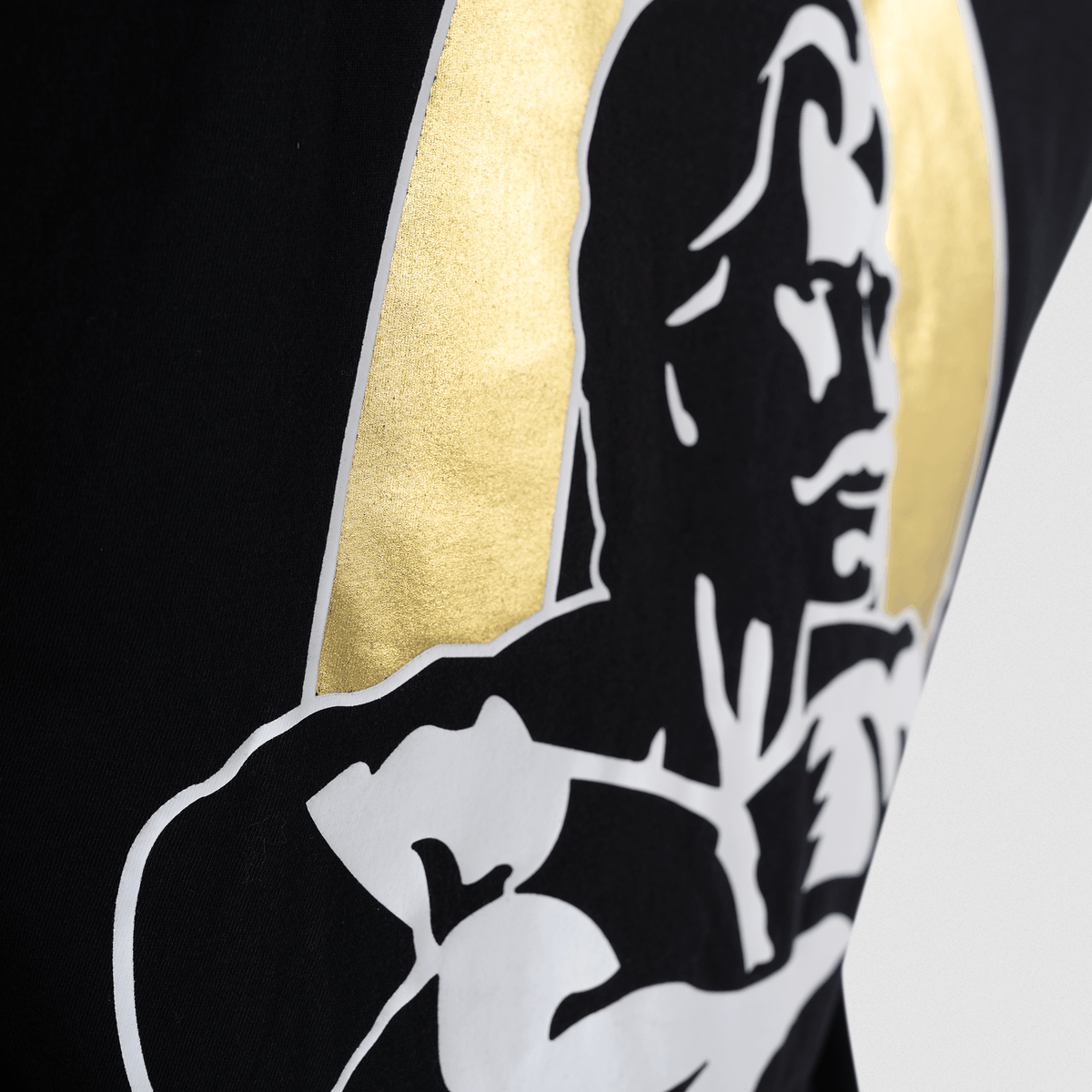 Gold Foil Back Graphic Detail (Close-Up)