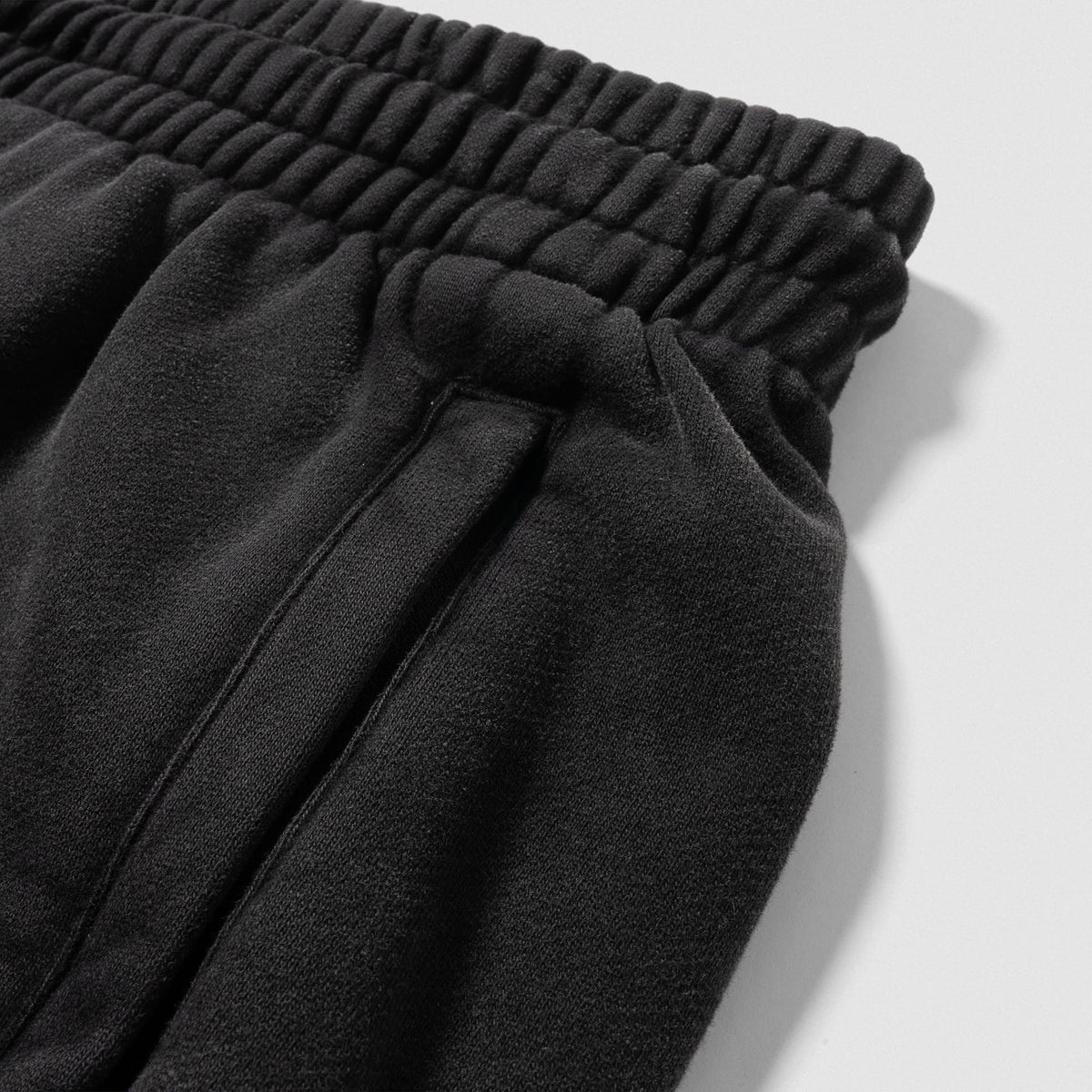 Close up of adjustable waistband and pocket on the Joes Olympia Sweatshort