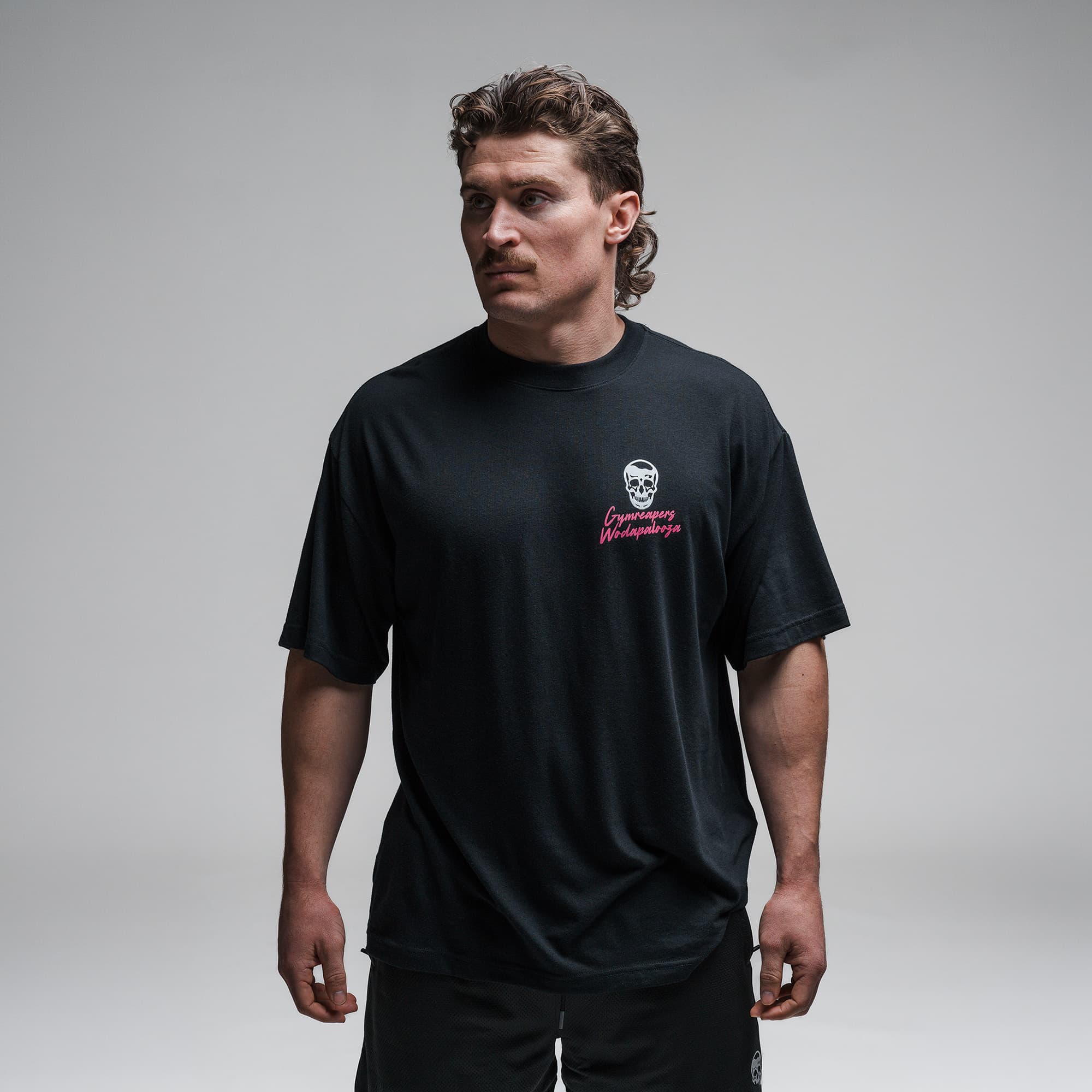 Athlete wearing the Skyline Tee half body shot front view