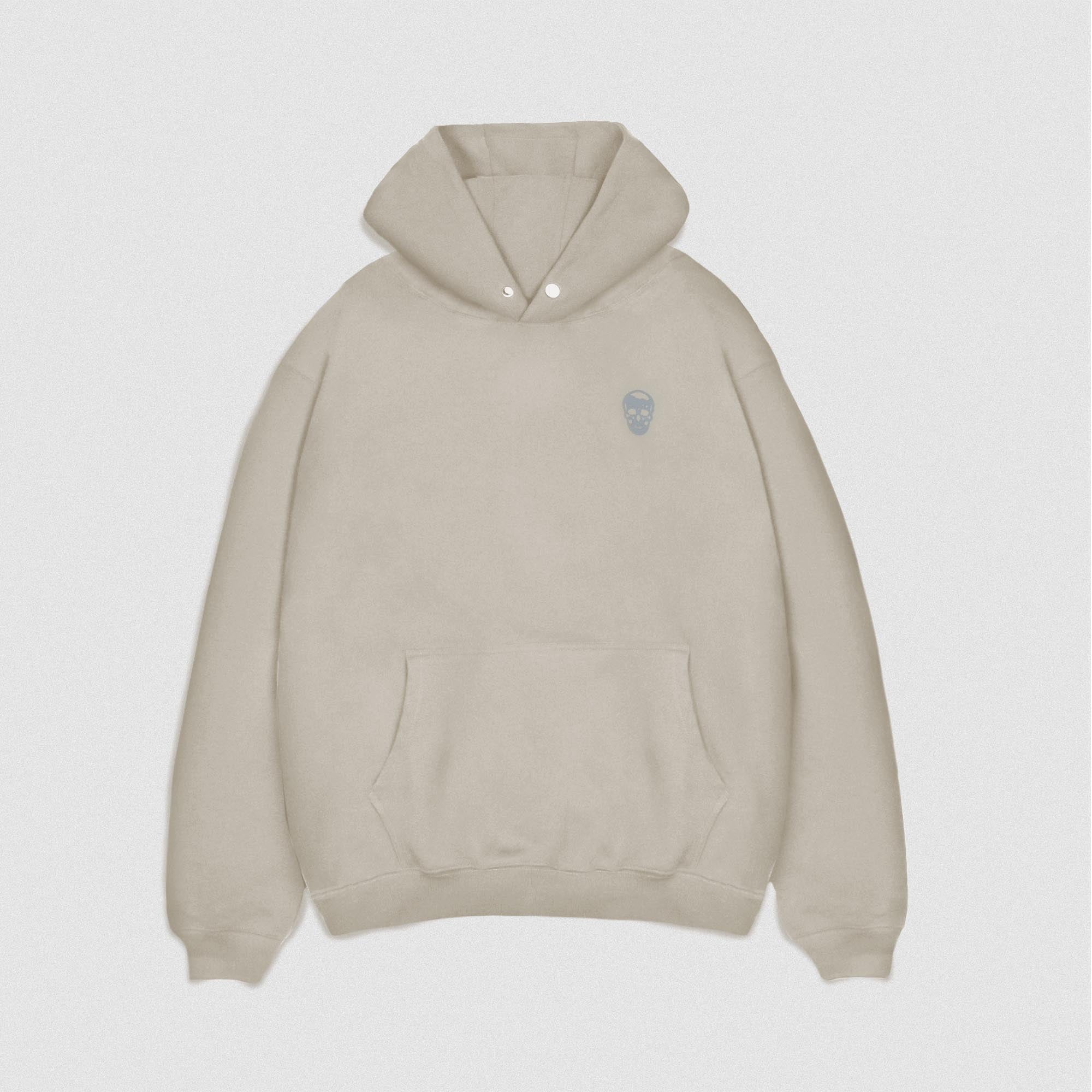 Bone Heavyweight Hoodie lay flat shot front view
