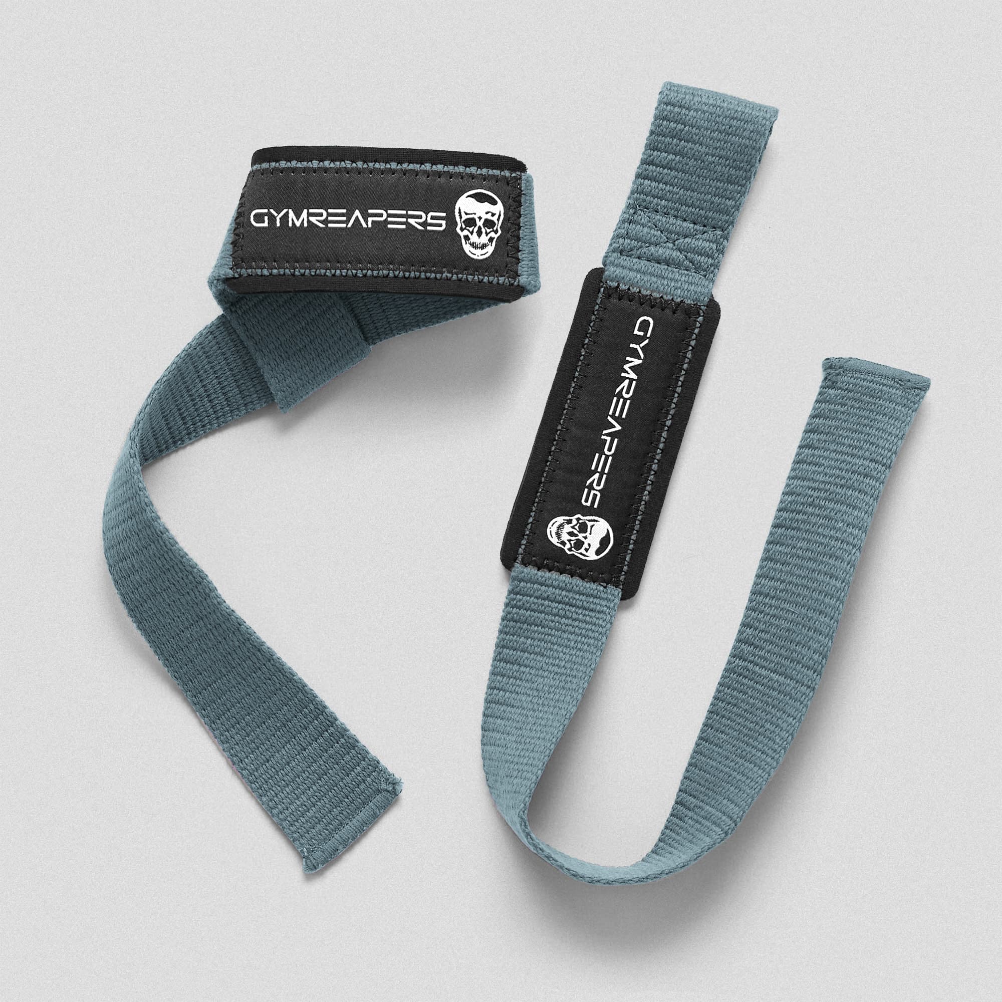 Glacier Blue Lifting Straps one wrapped one flat