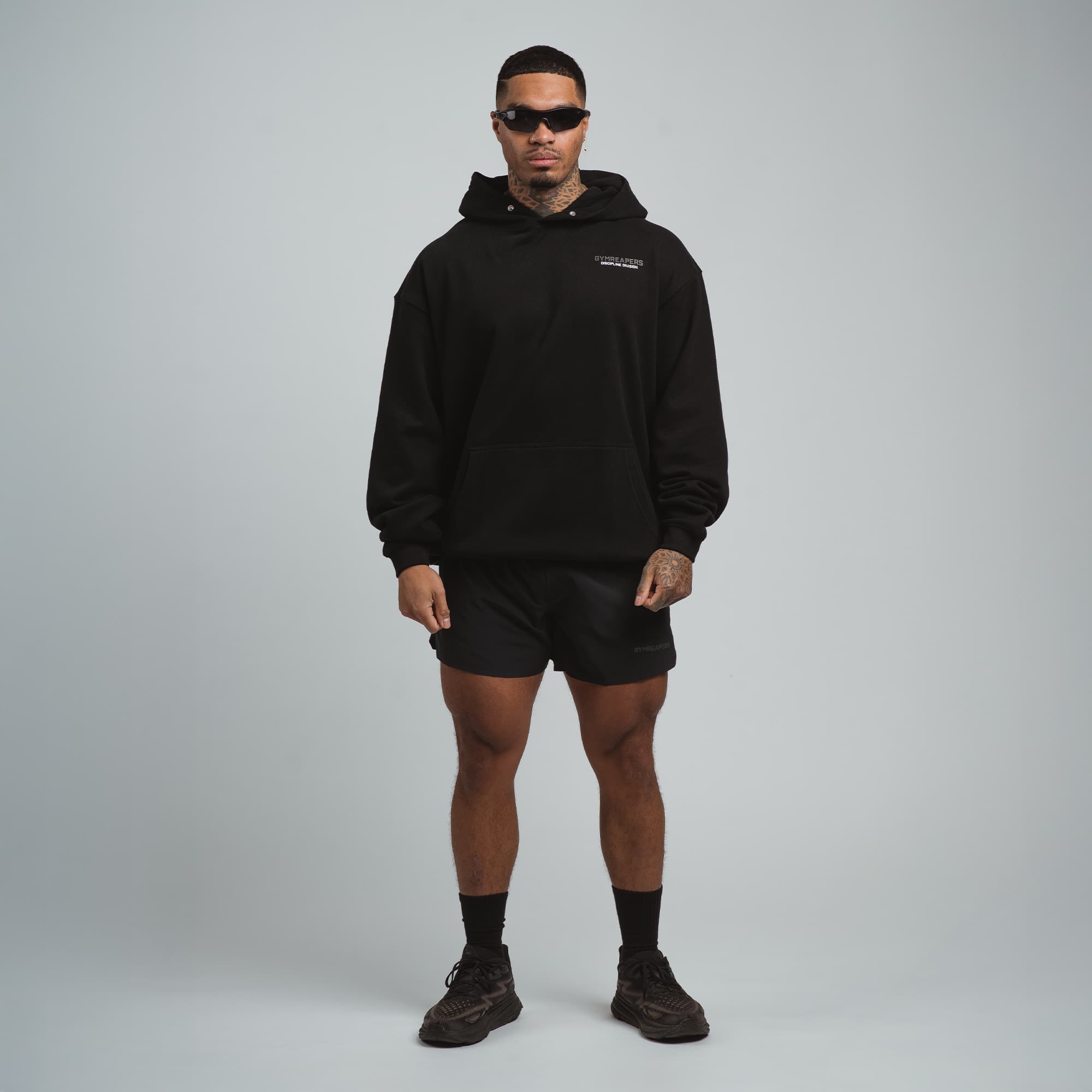 discipline division man wearing hoodie full body view of the front