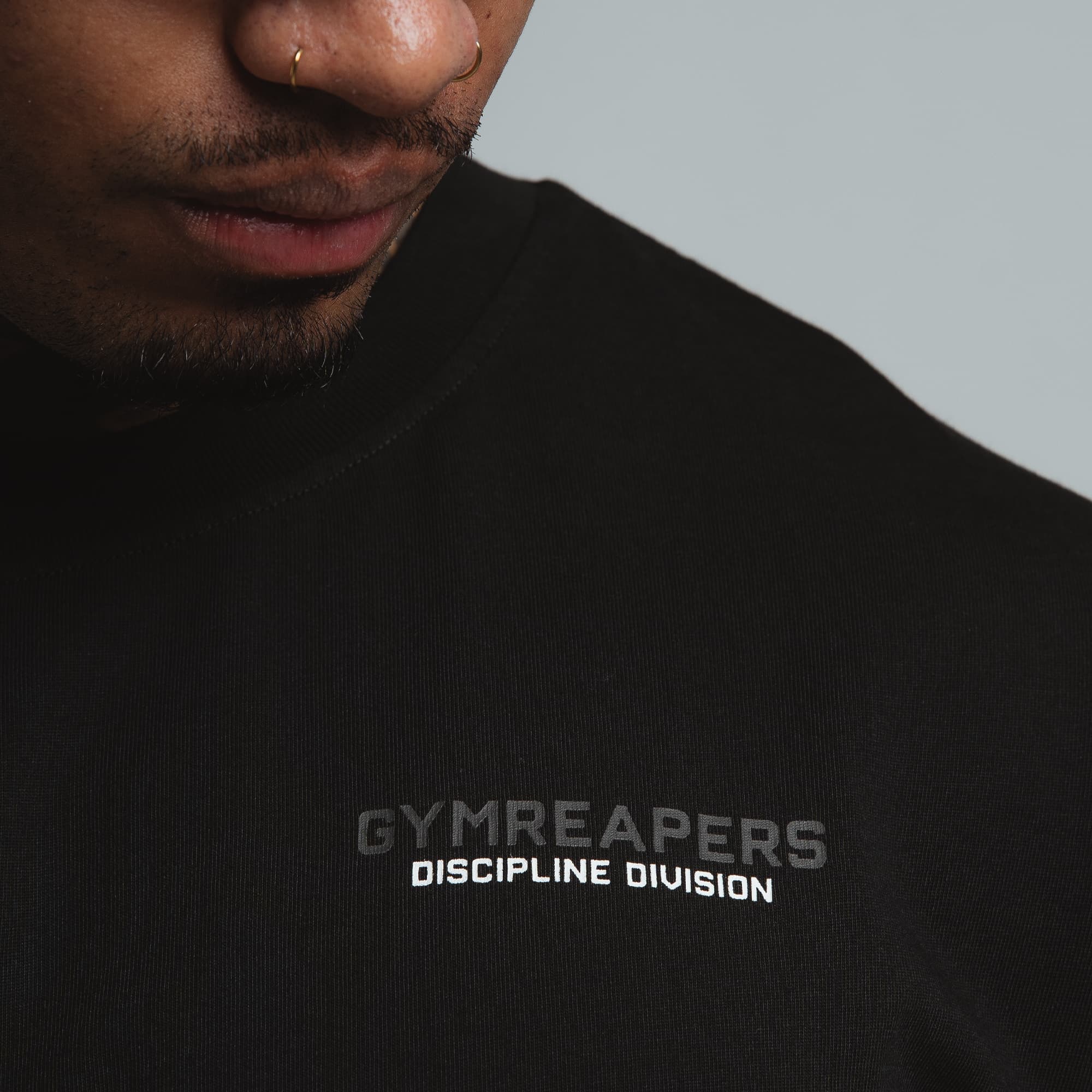 discipline division front close up detail shot of logo