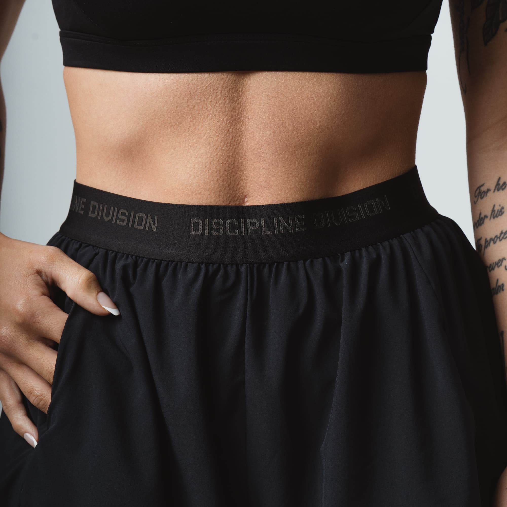 Discipline Division Womens Running Shorts band close up