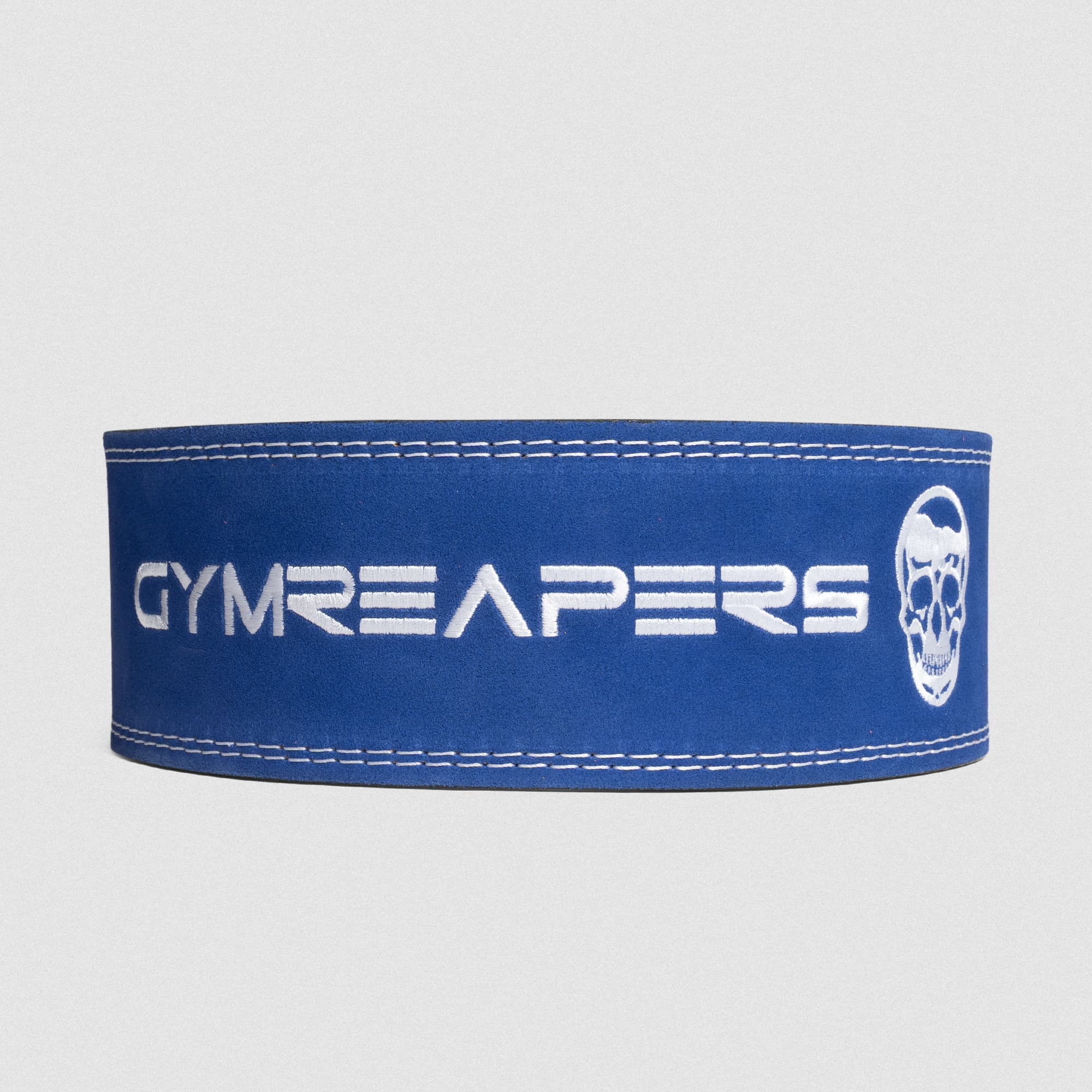 10MM Lever Belt - Electric Blue flat lay back side showcasing logo