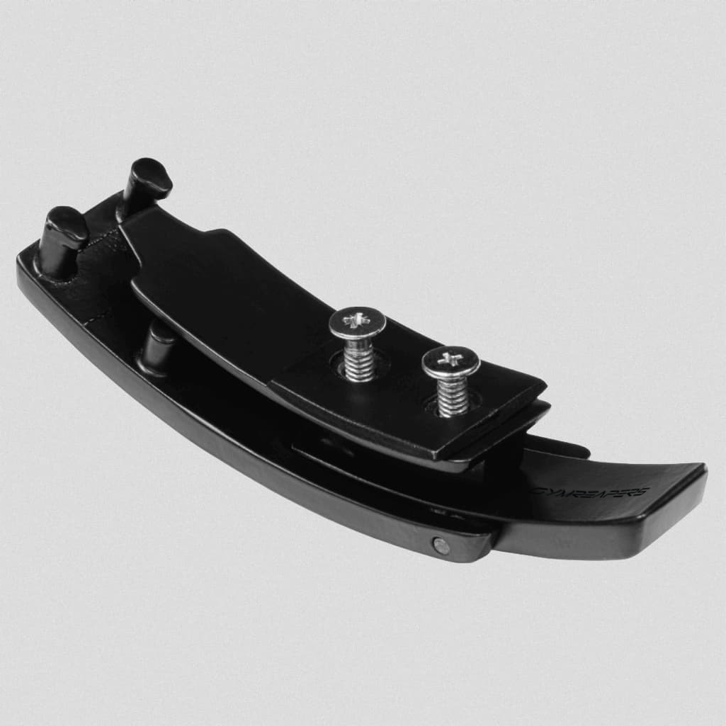 Underside shot of lever belt attachment