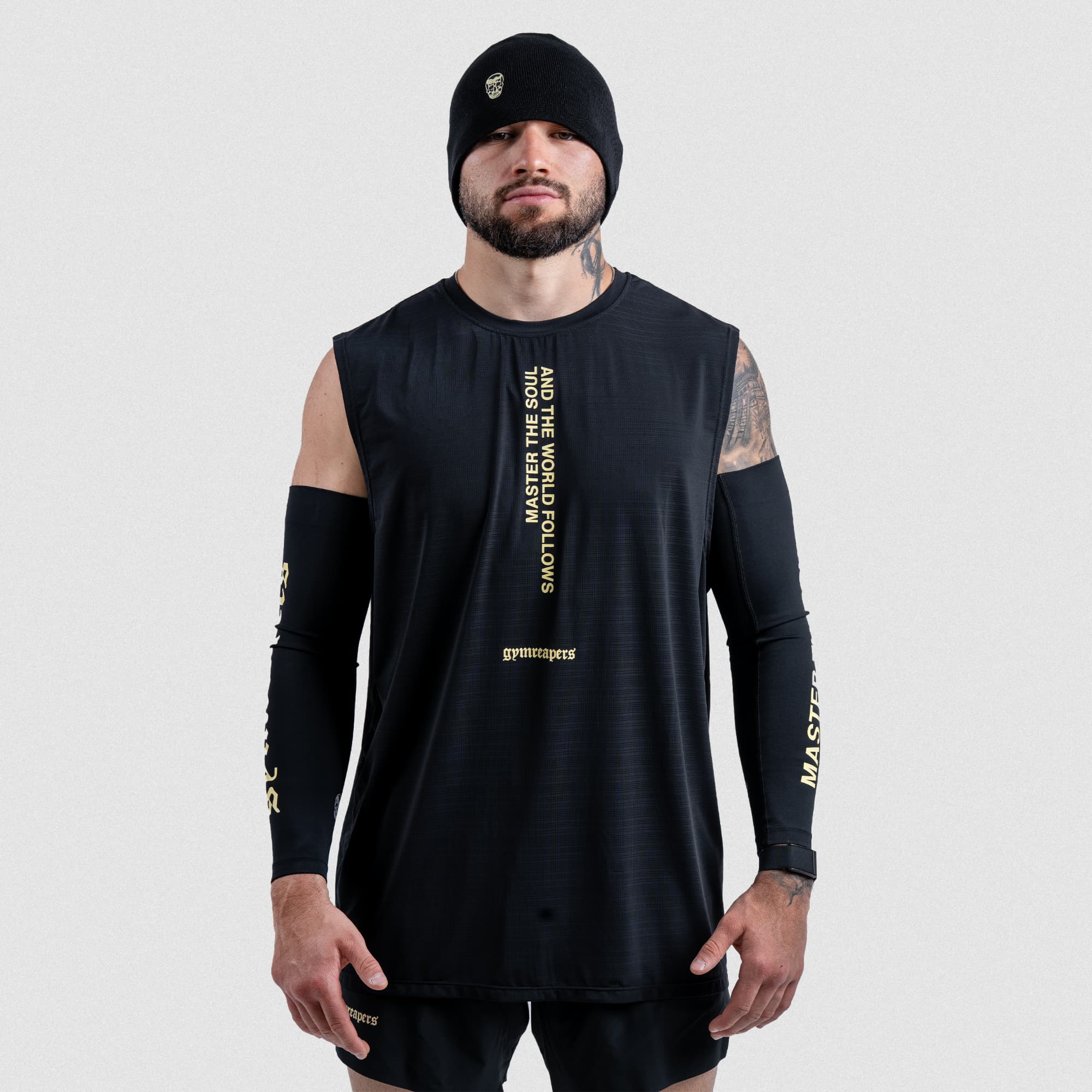 Master the Soul Gymreapers beanie worn by athlete styled in full collection