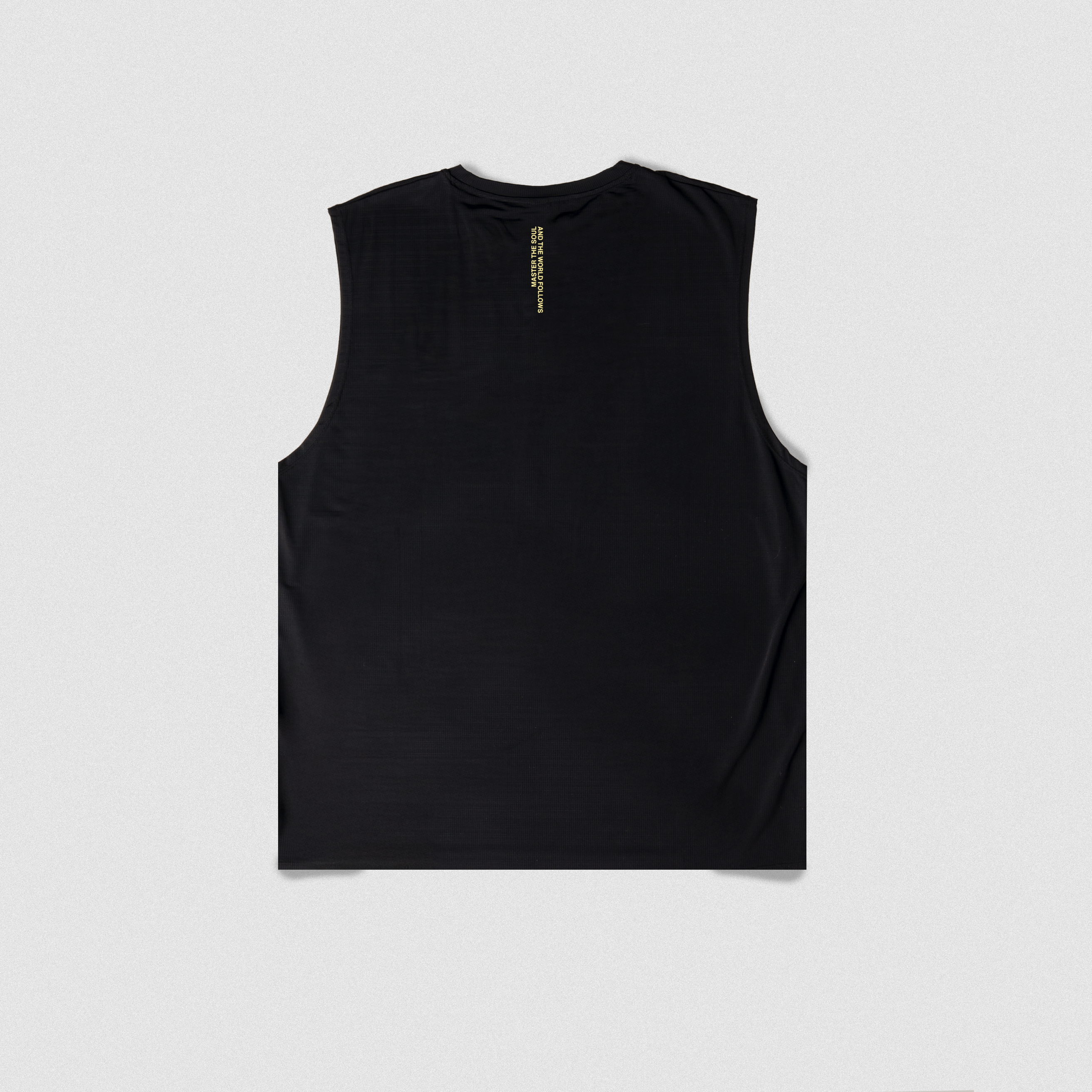 Master The Soul Sigil Tank Top back shot on studio gray background.