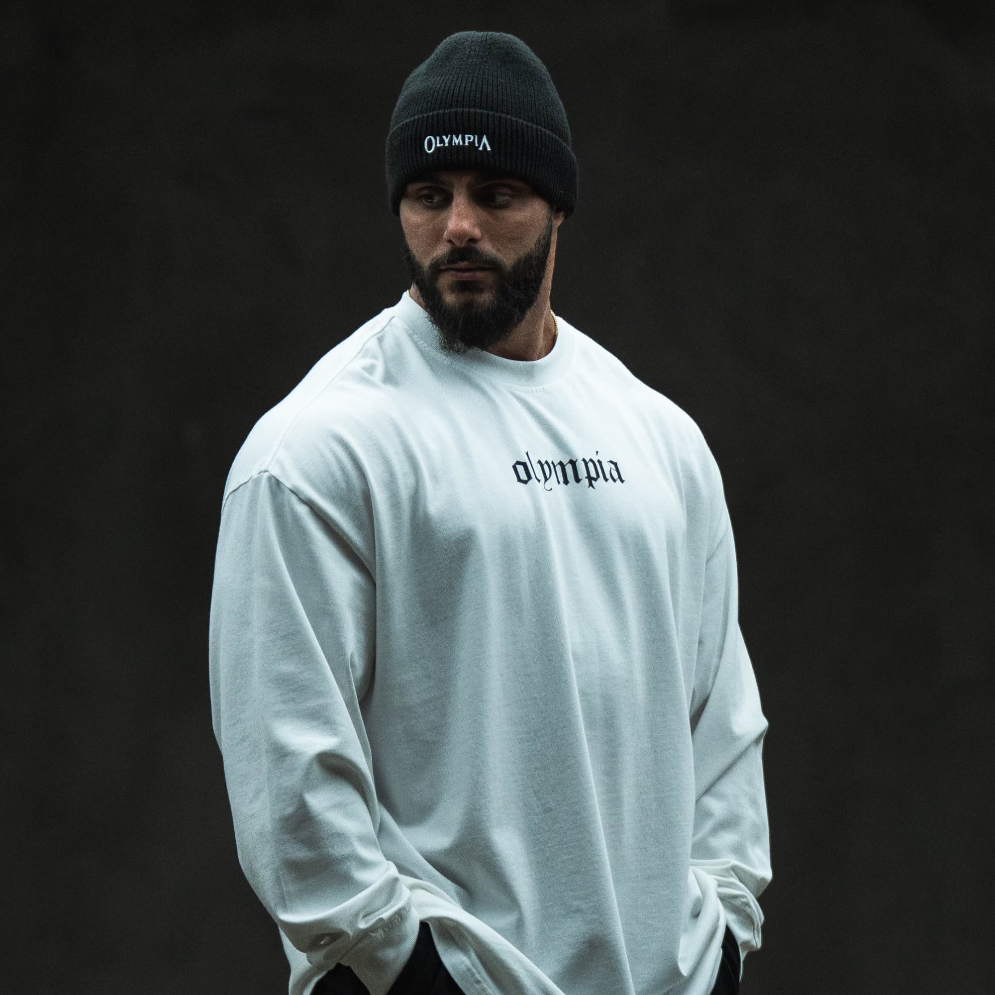 Olympia Ribbed Knit Beanie full body shot