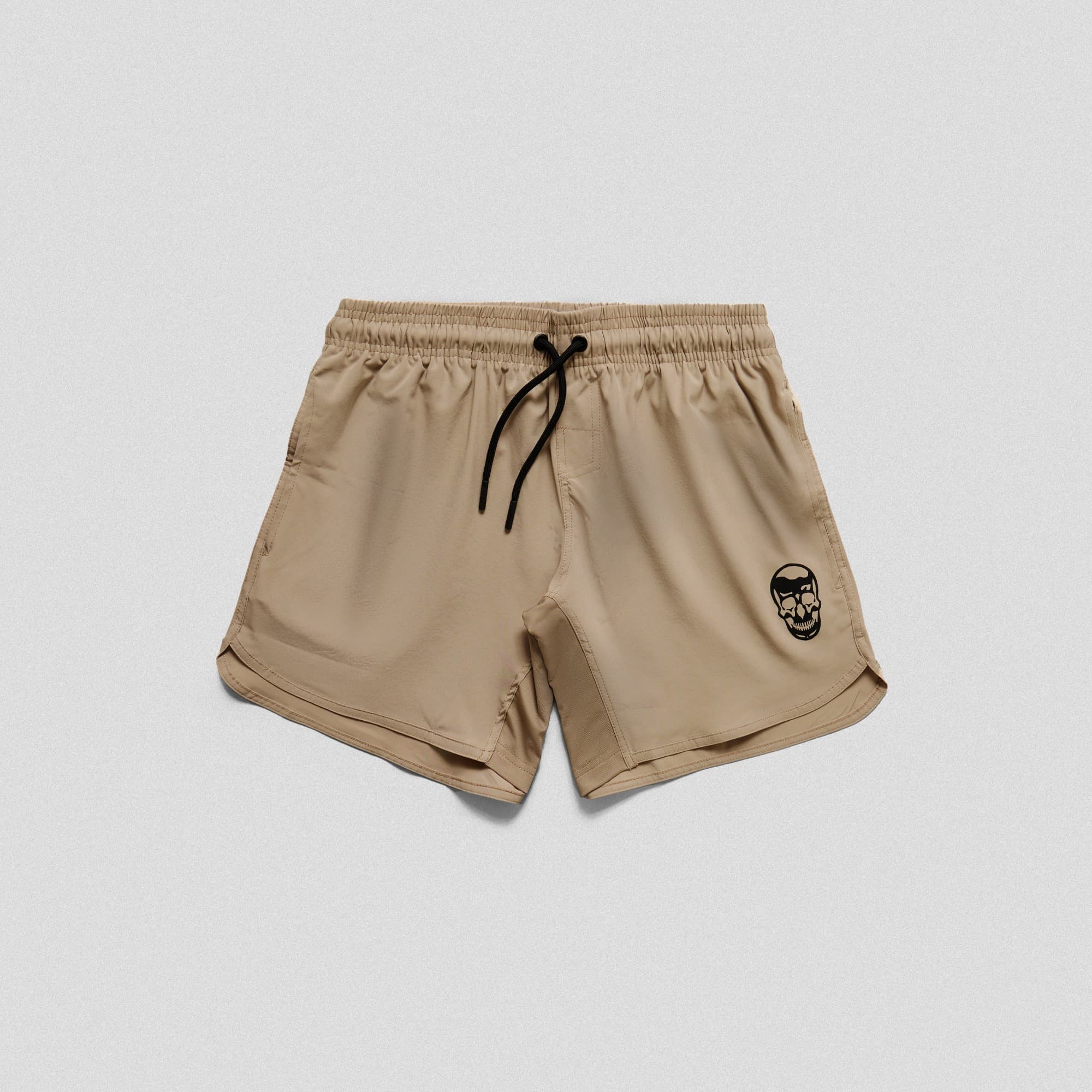 sand training shorts lay flat