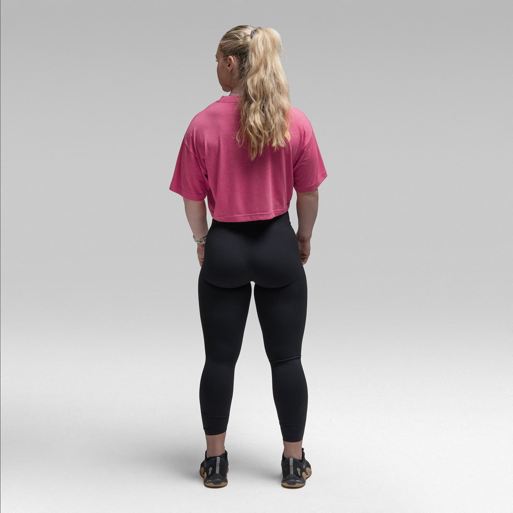 Active Tri-Blend Cropped Tee - Miami/White