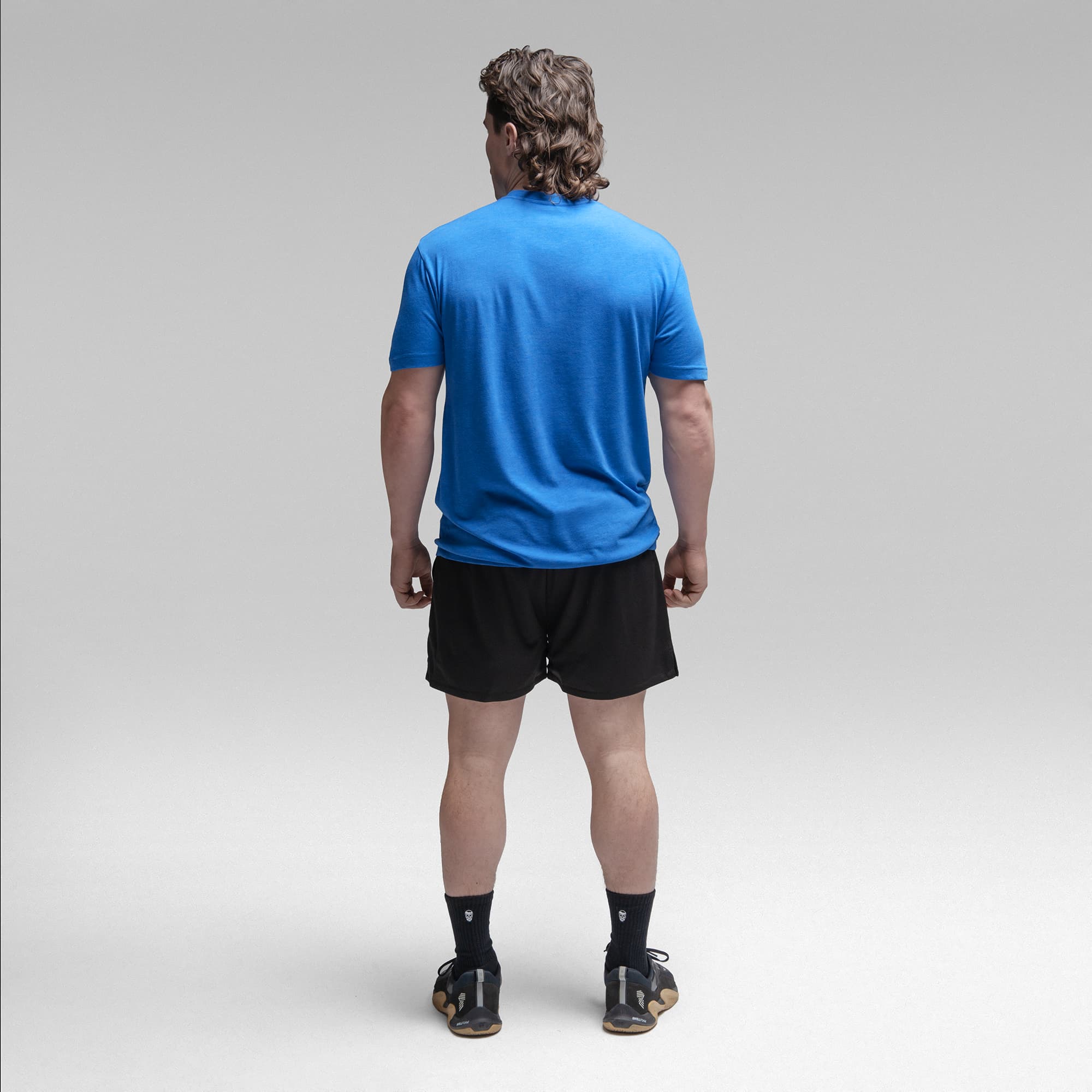 Active Tri-Blend Basic Tee - Electric Blue/White