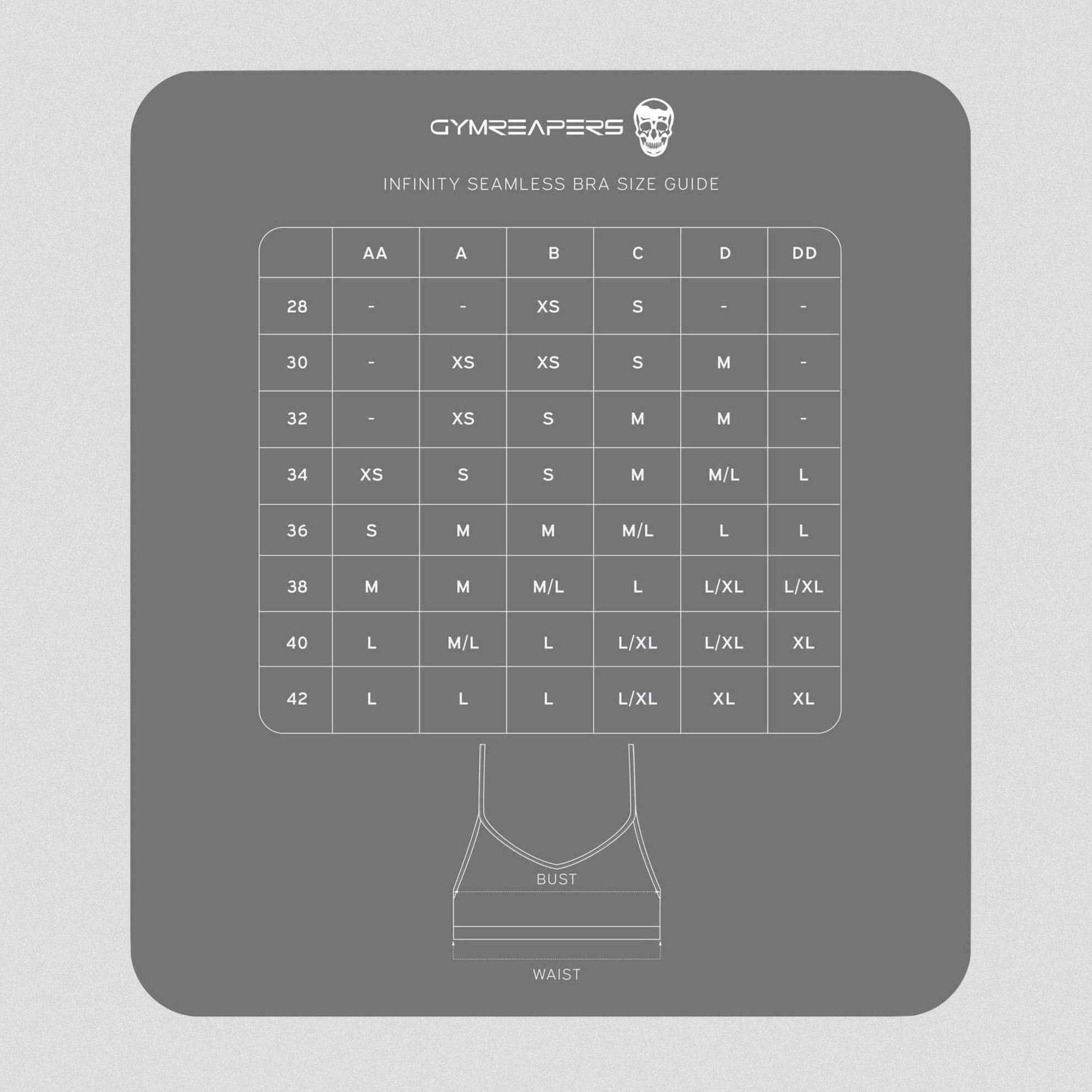 infinity bra size chart