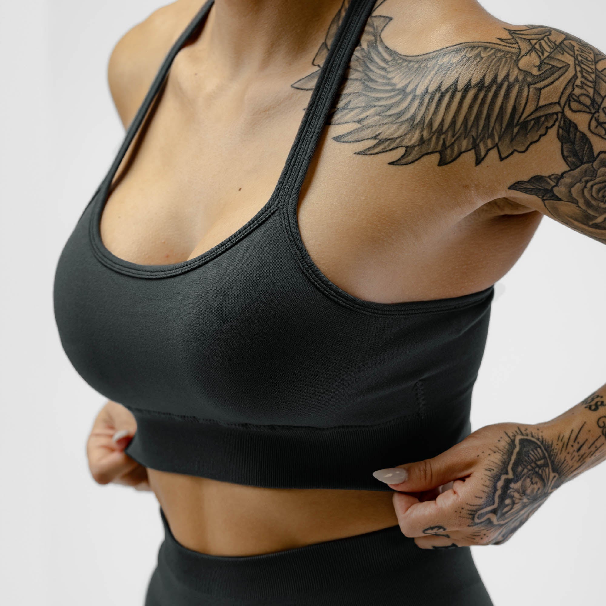 legacy bra charcoal back