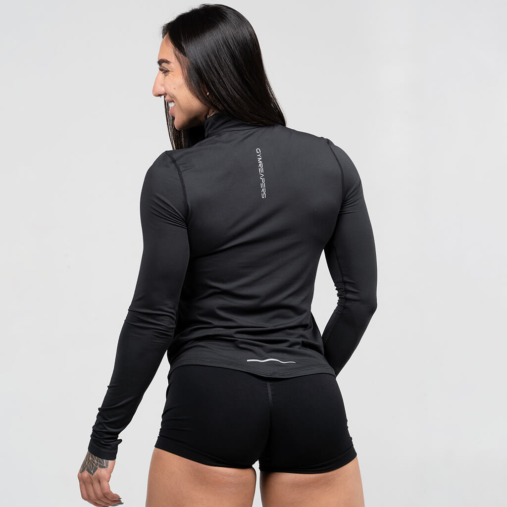 womens performance 1/4 zip black side