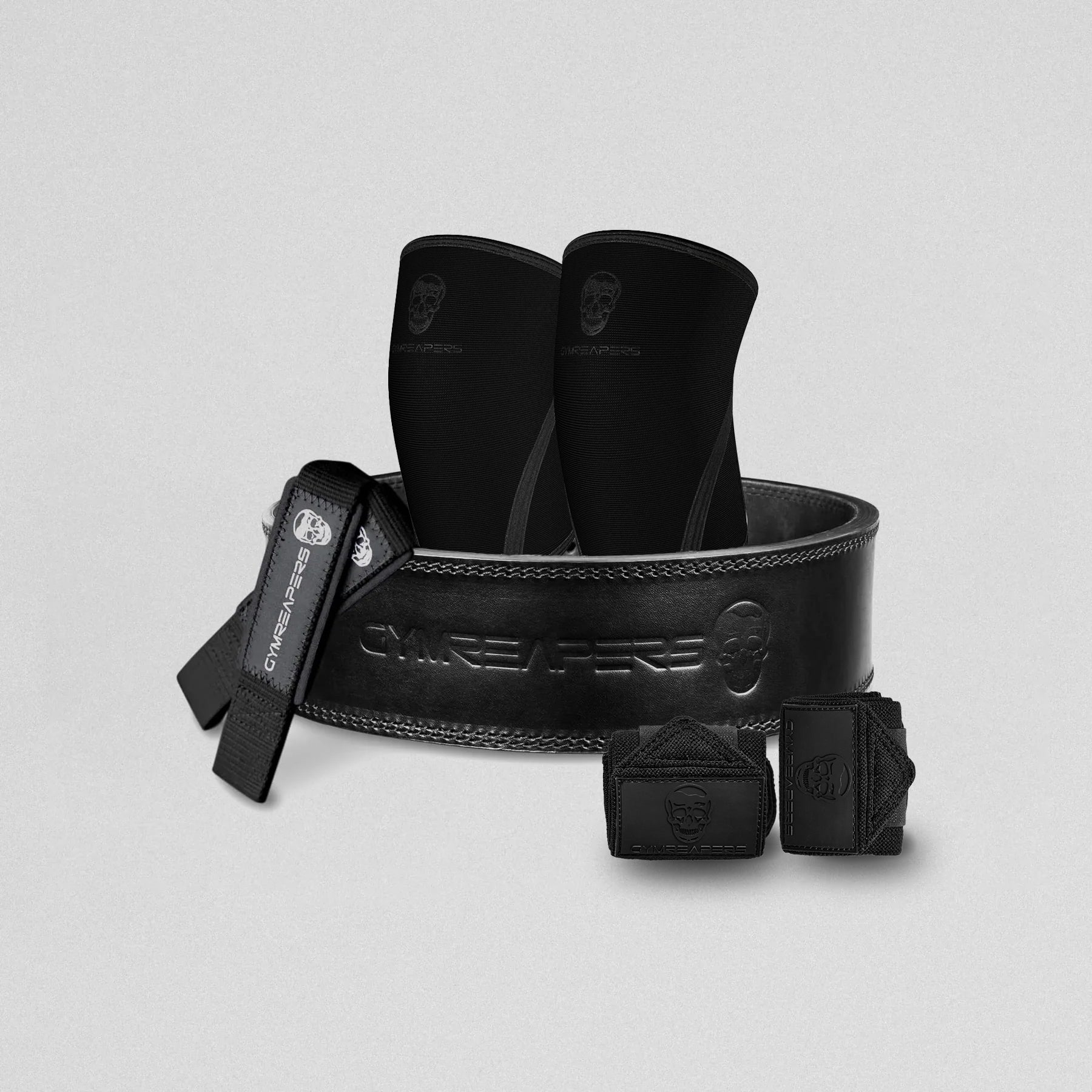 13mm strength kit all black with black/white lifting straps