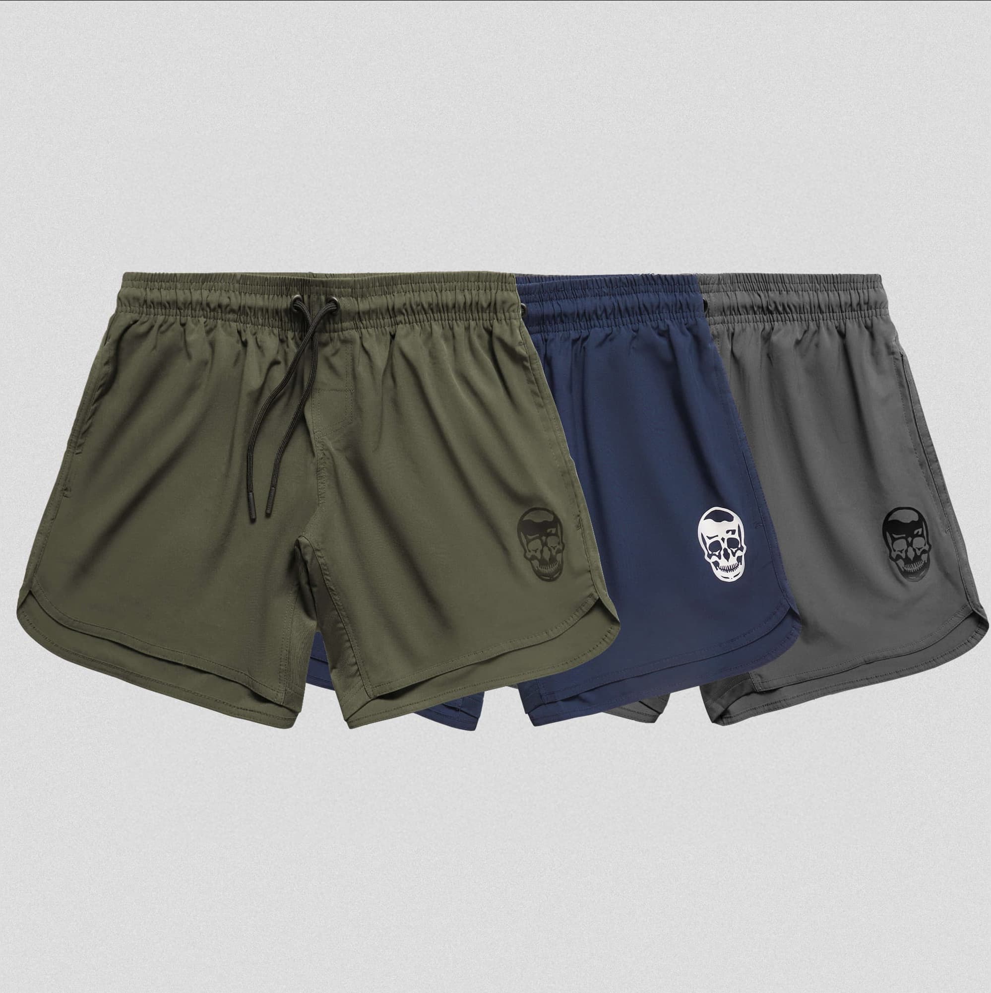 Green/Navy/Gray training shorts 3 pack main image
