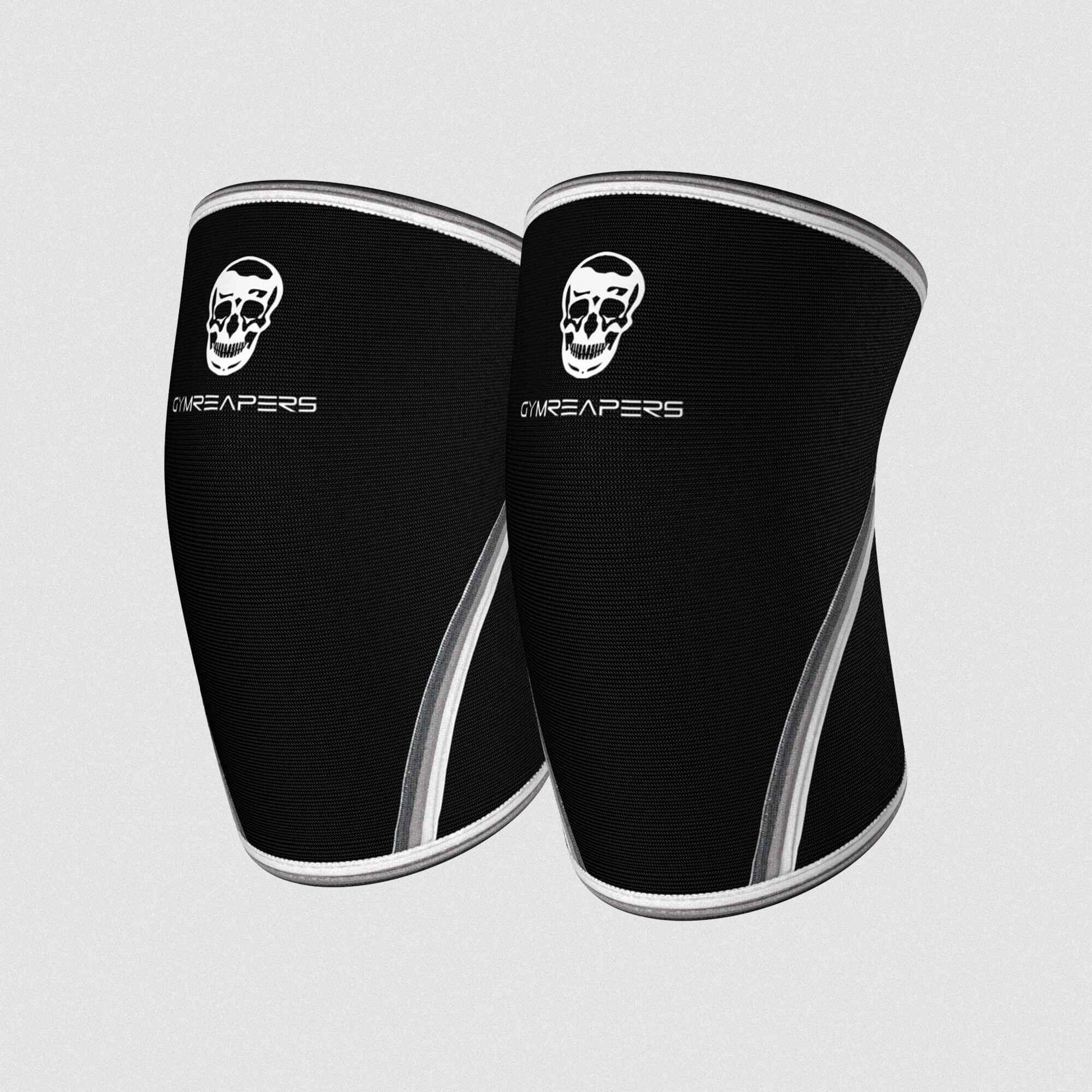 gymreapers black white knee sleeves close up image