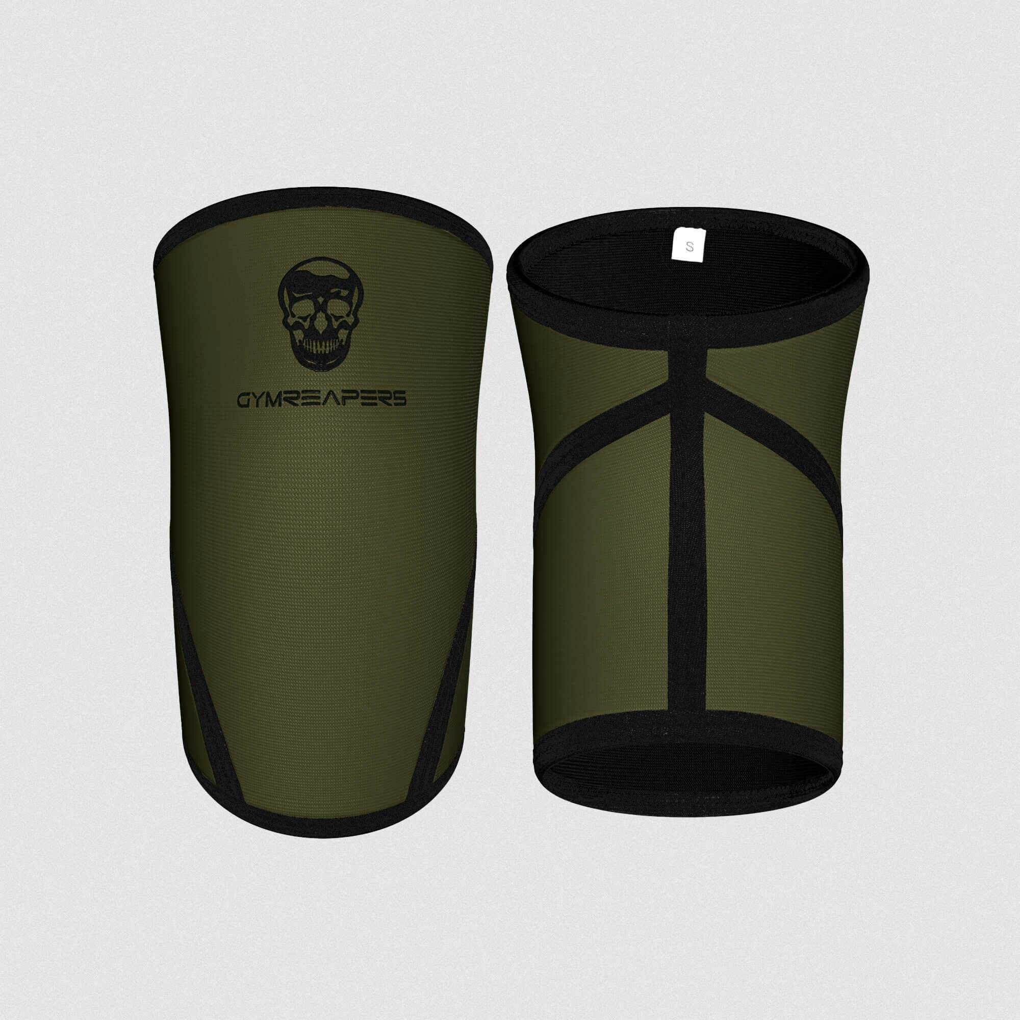 7mm knee sleeves green black front back