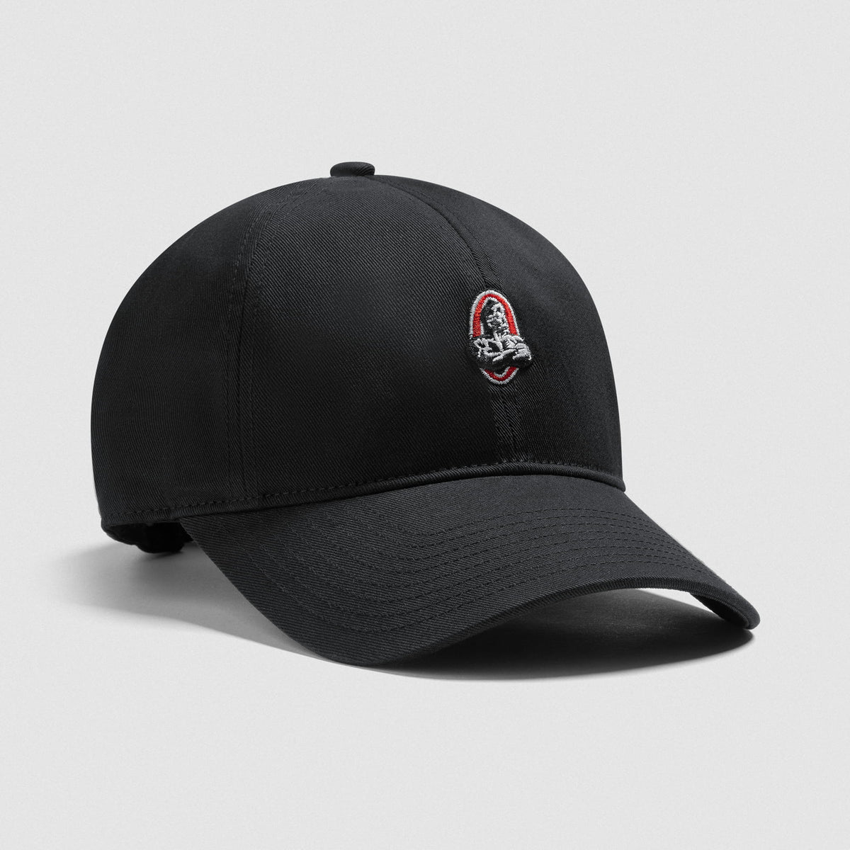 Front angled view of the Micro Joe Dad Hat in black 