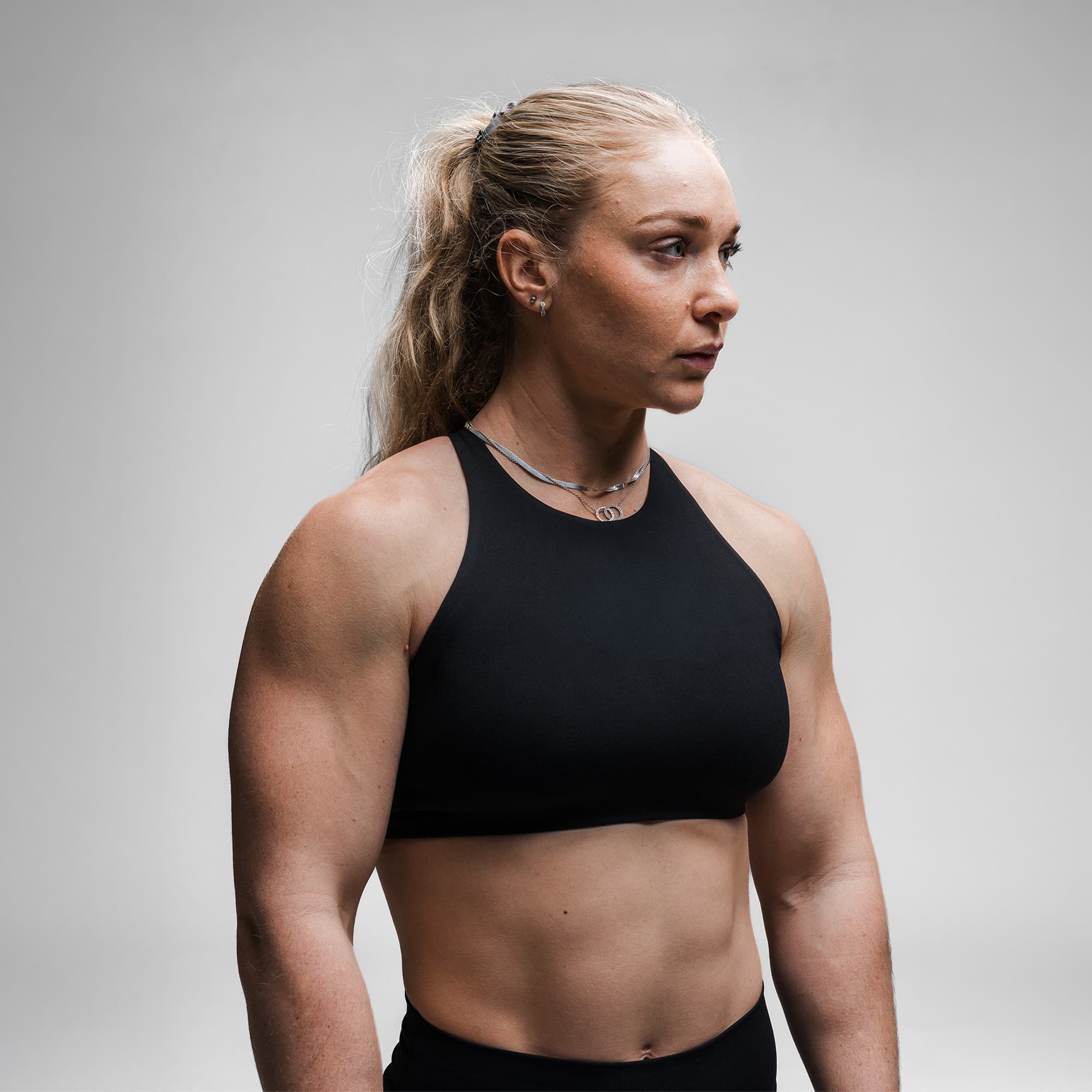 Axis High Neck Bra - Black