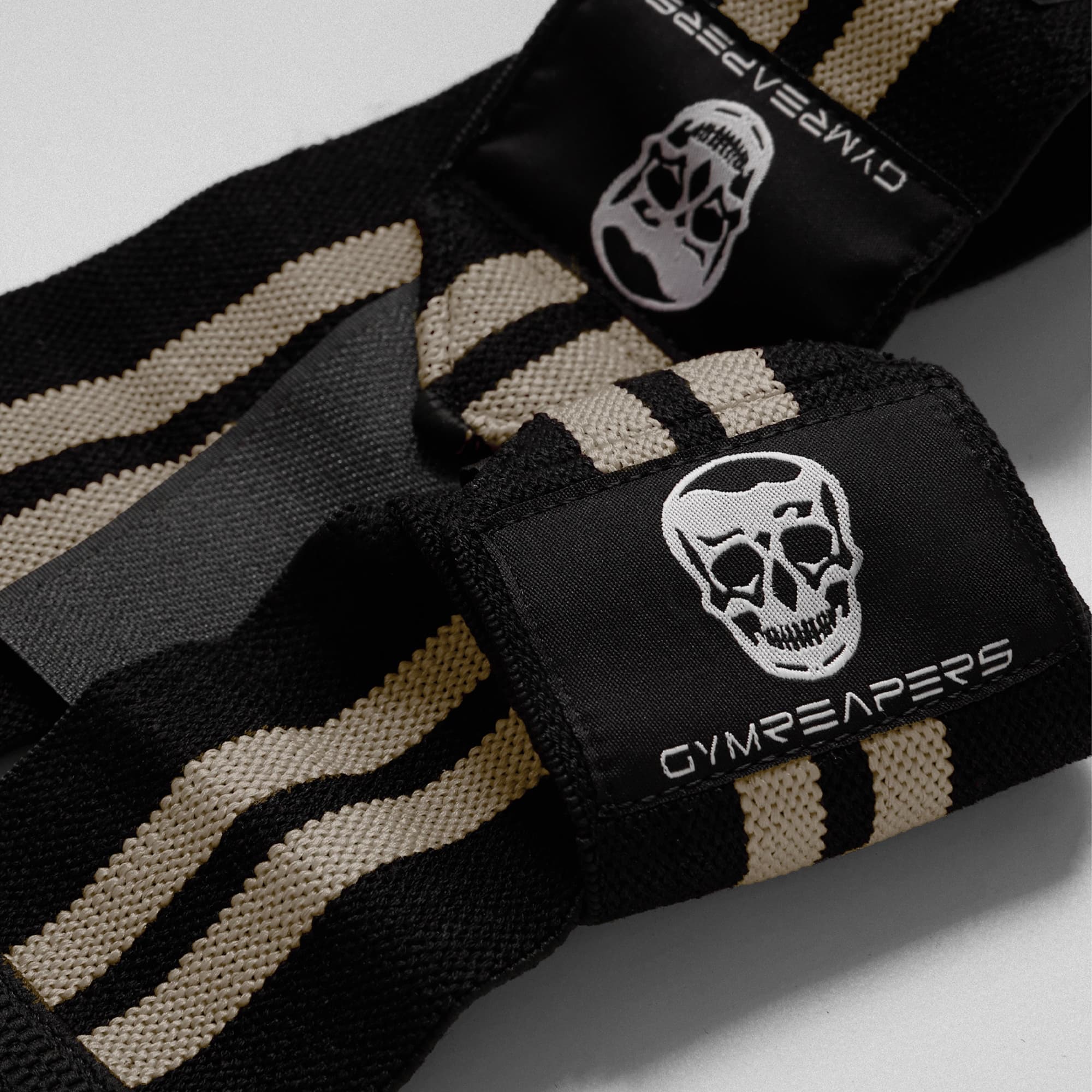 close up shot of both desert sand wrist wraps