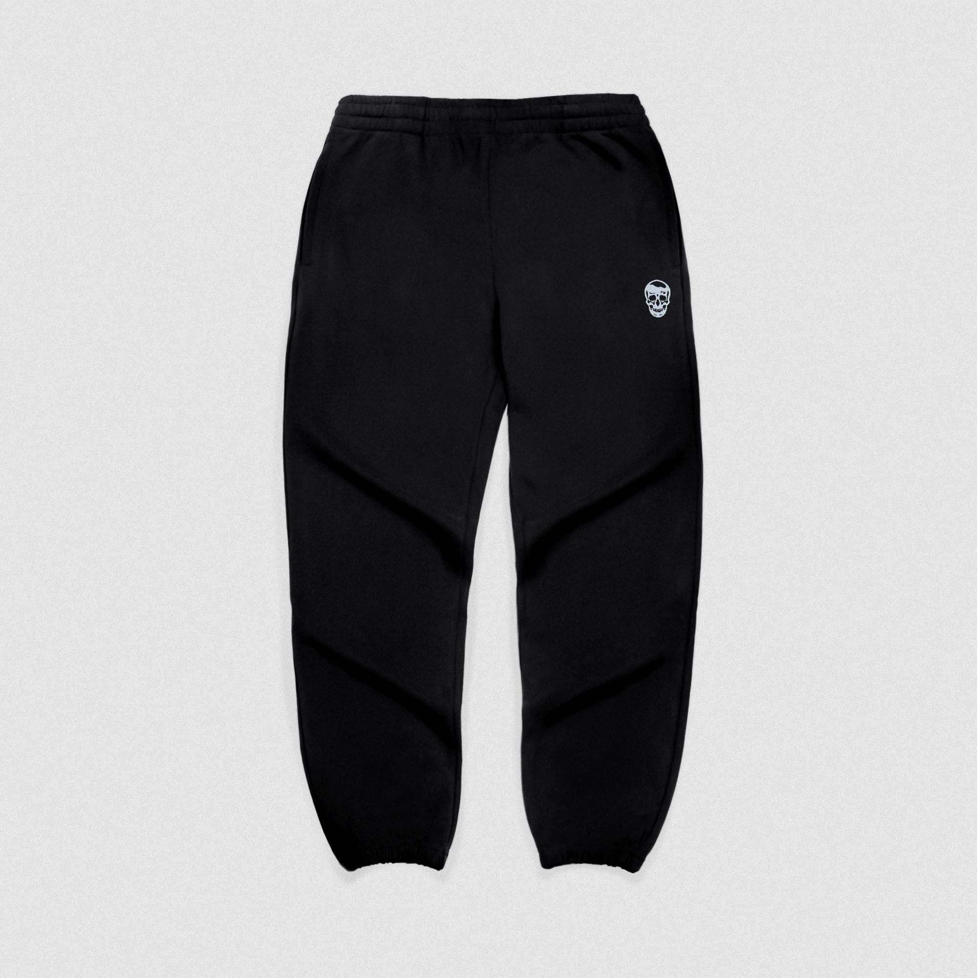 heavyweight core skull jogger black white front