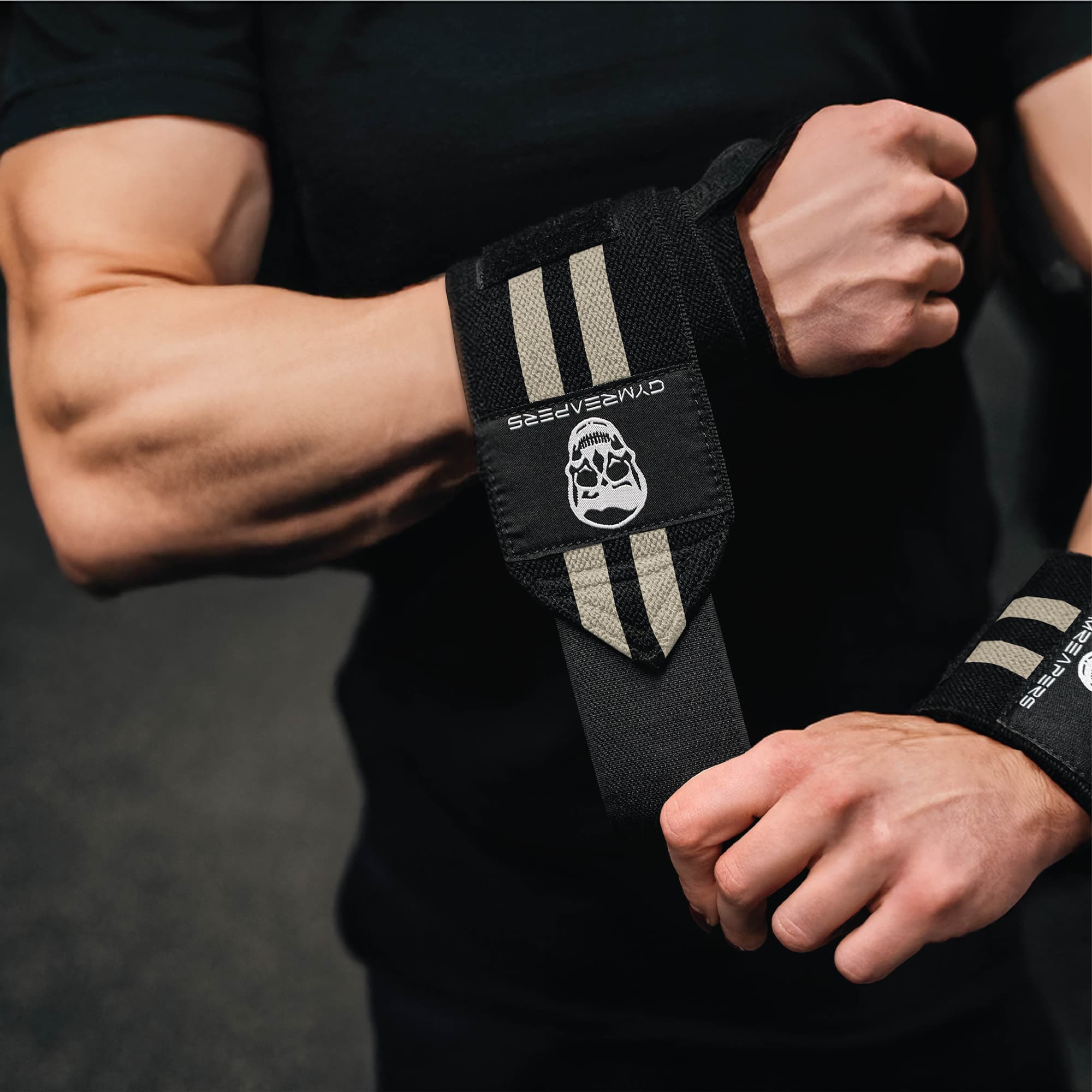 wrist wraps desert sand being wrapped on wrists