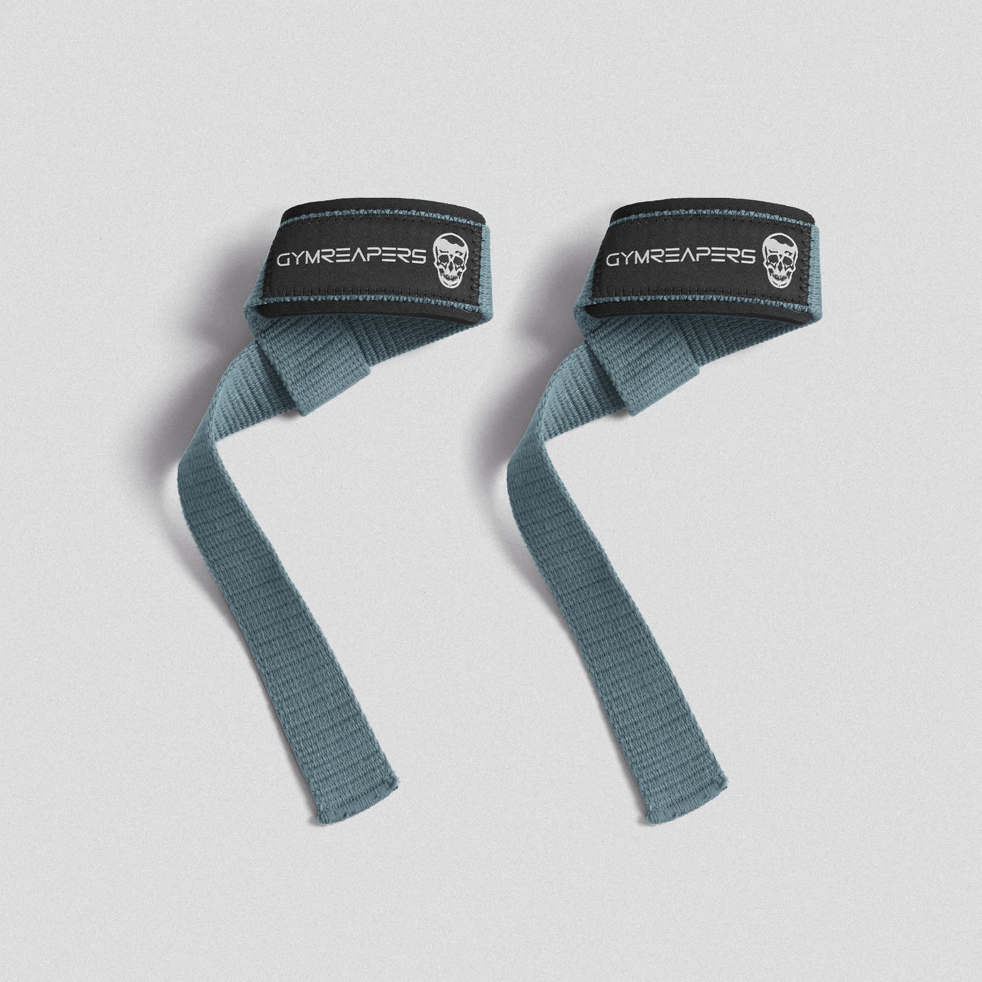 Glacier Blue Lifting Straps flat lay both wrapped