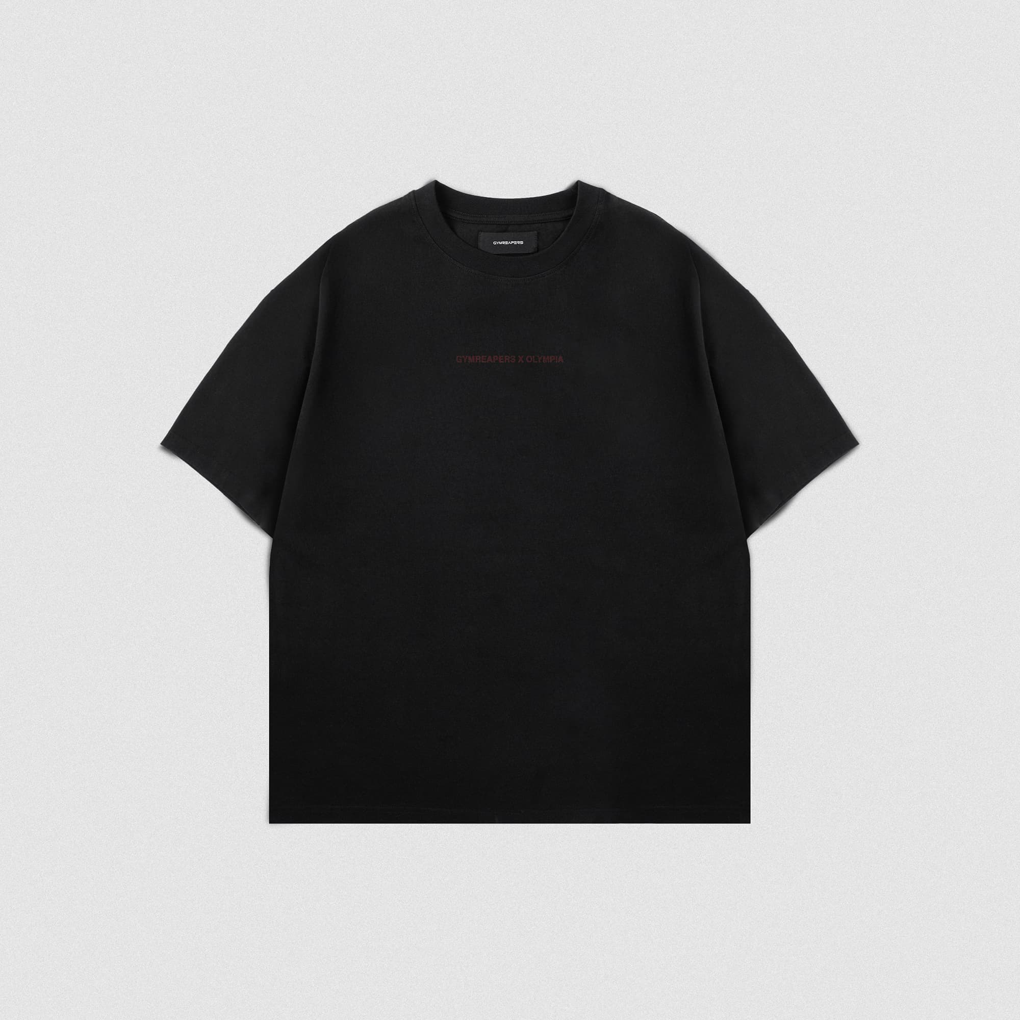 Lay flat front shot of the GRxO tee showcasing small chest graphic