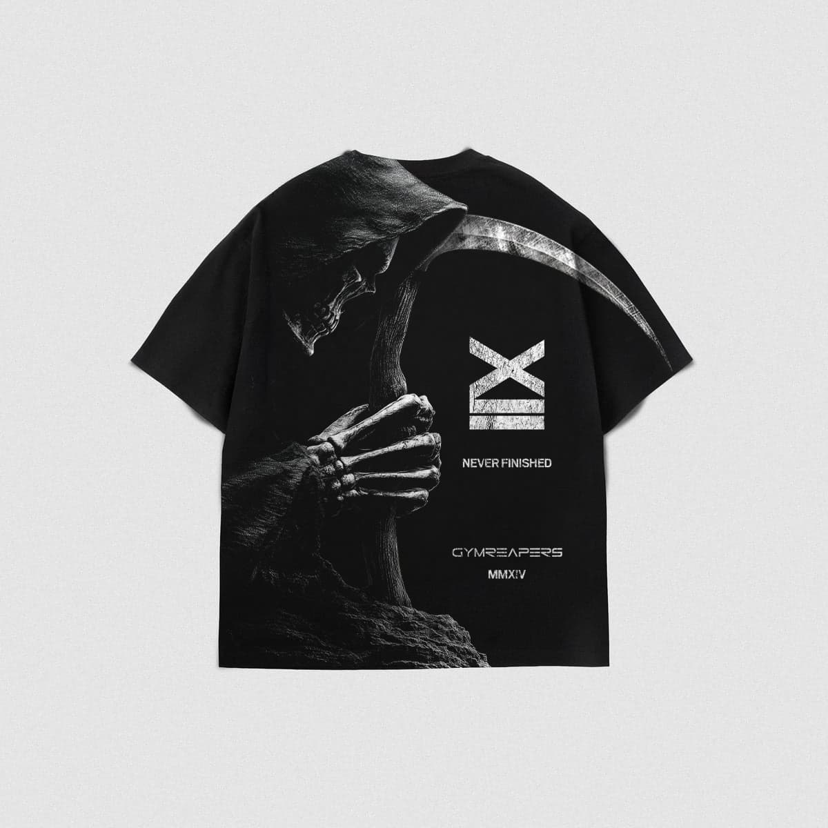 12th Anniversary Tee - Never Finished lay flat shot of back side