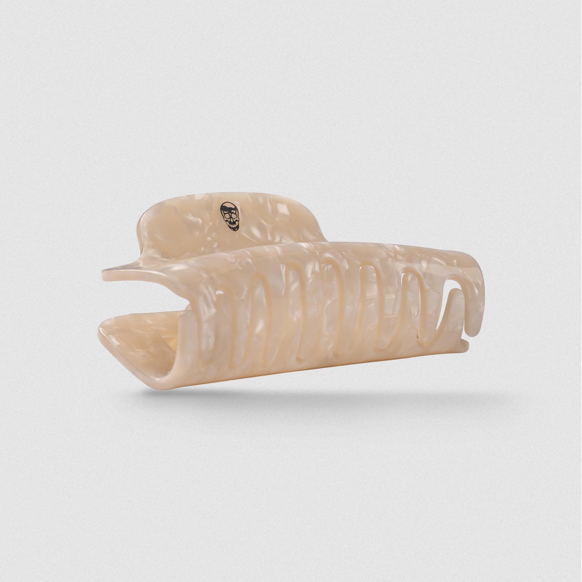 Large Claw Clip - Ivory side angle