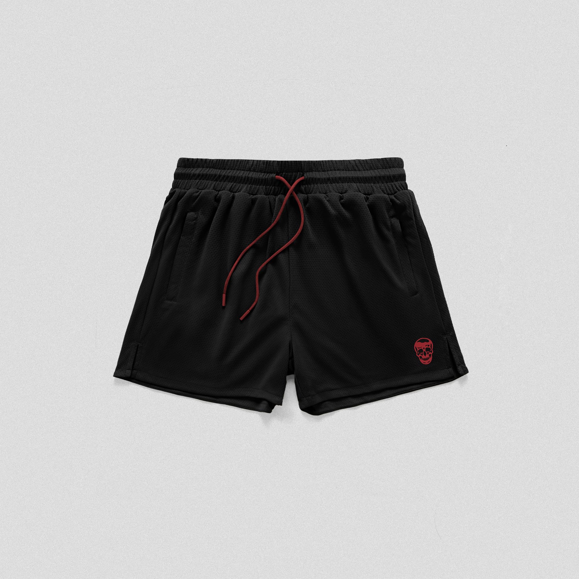 Core Skull Mesh Training Shorts - Black/Red
