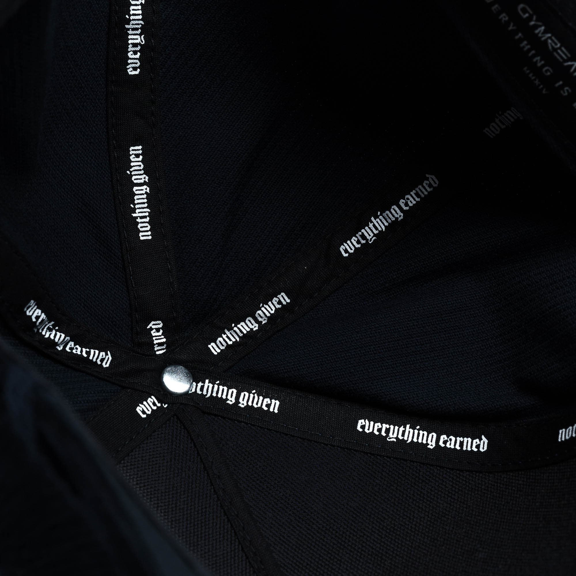 Corduroy 5-Panel Skull Hat - Navy/Cream detail shot of inside of hat