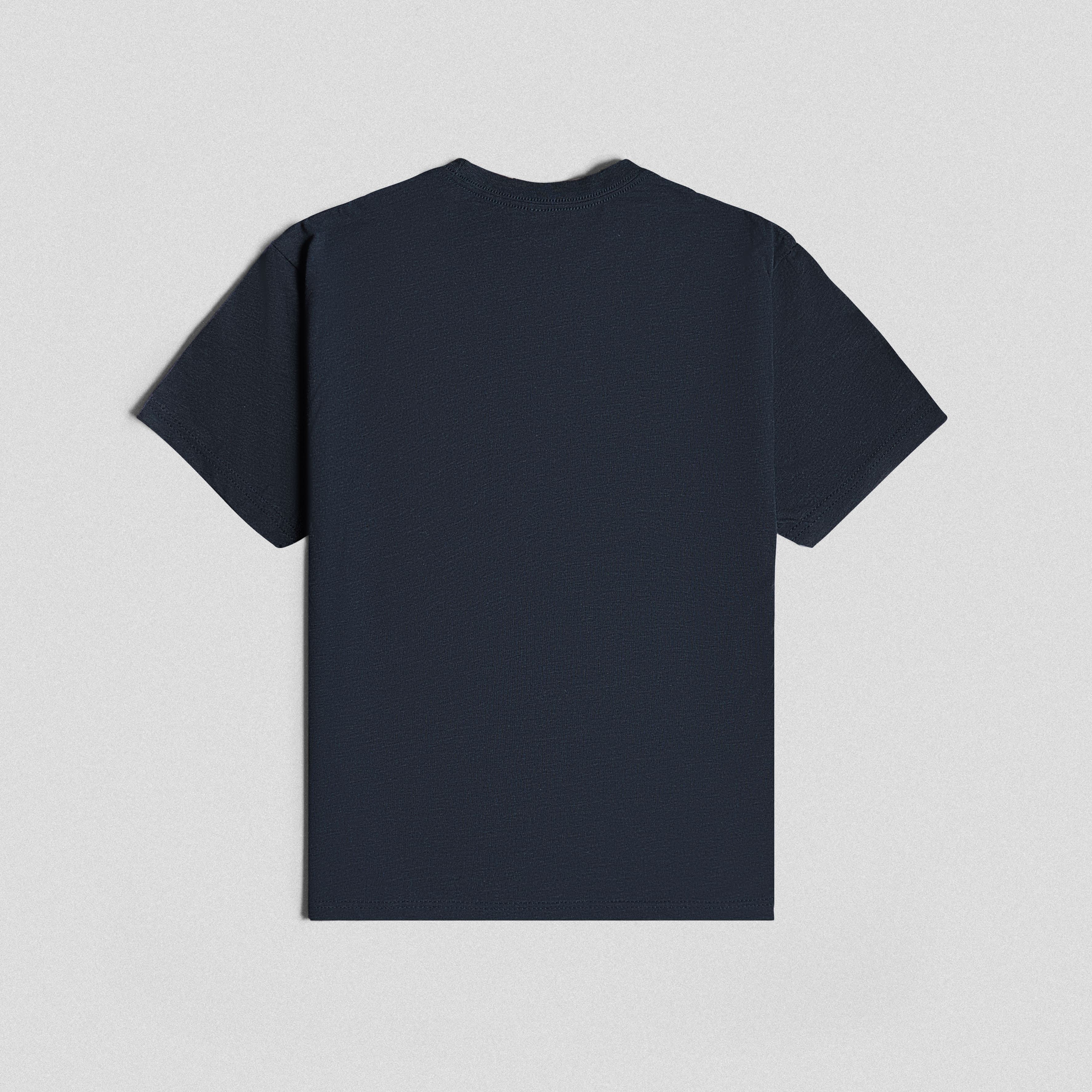 navy gold back basic shirt