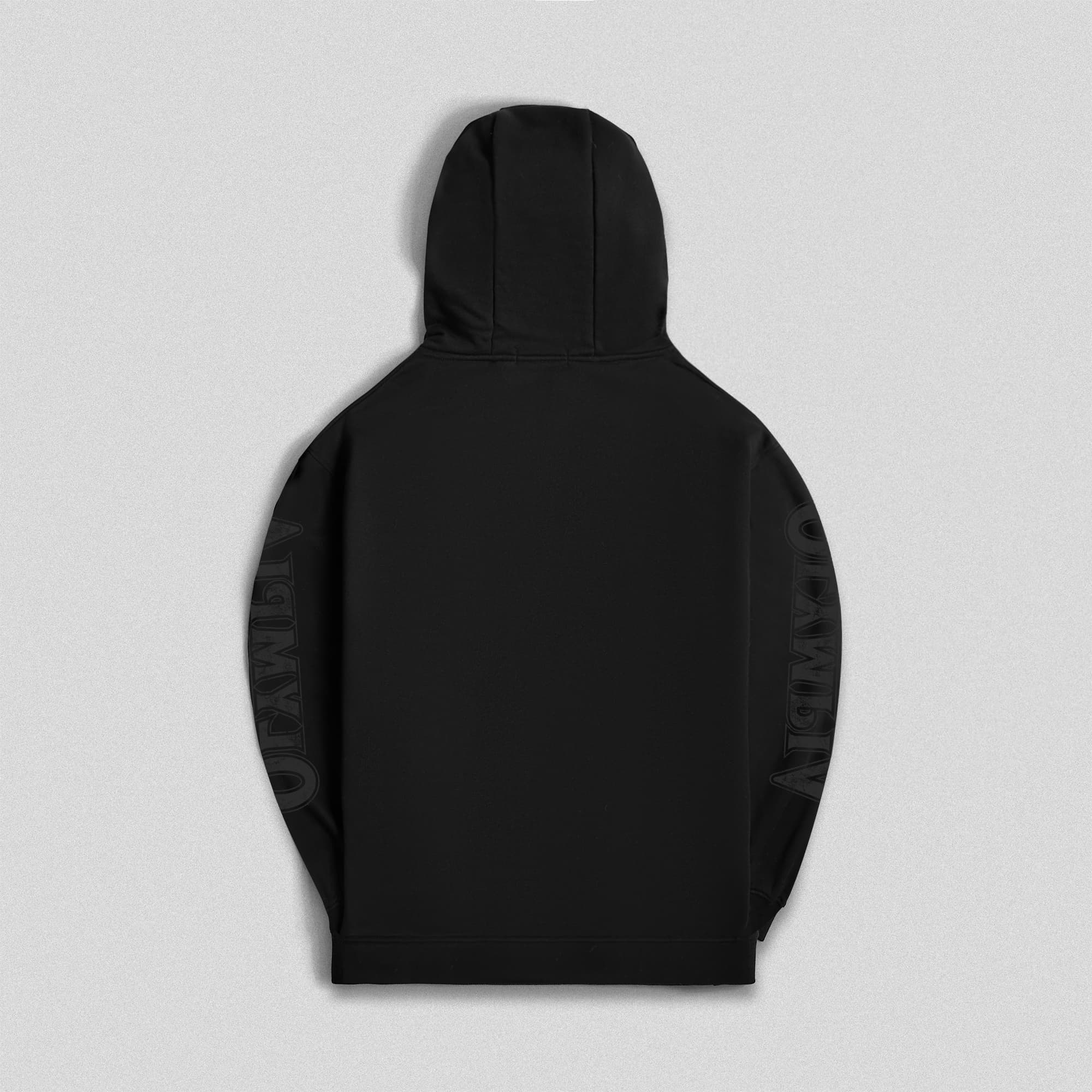 lay flat shot of back side of the olympia hoodie