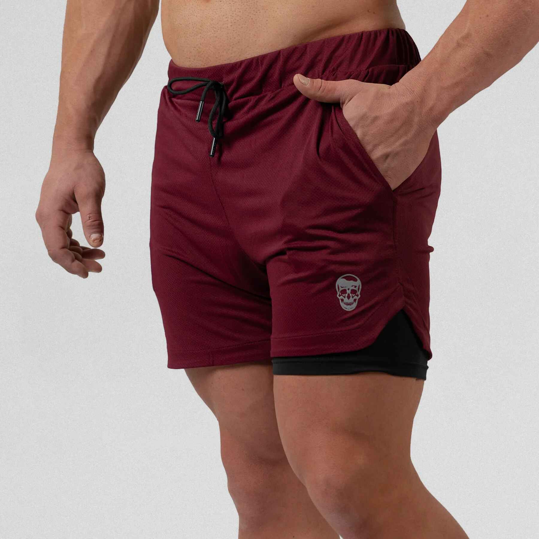 Gymreapers React training shorts on athlete zoomed in to pocket side.