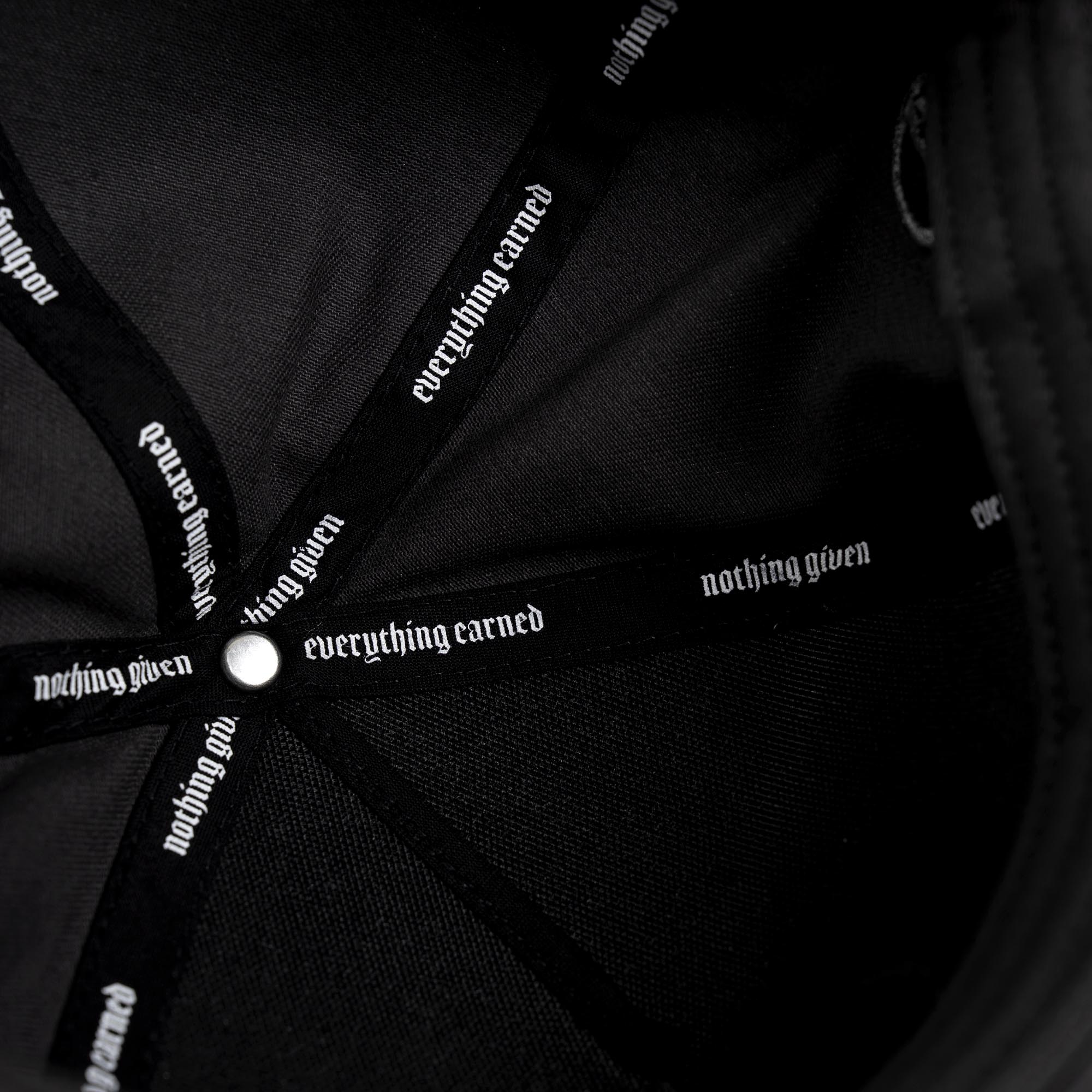 Gray 5-Panel Initial Suede Hat shot of inside details