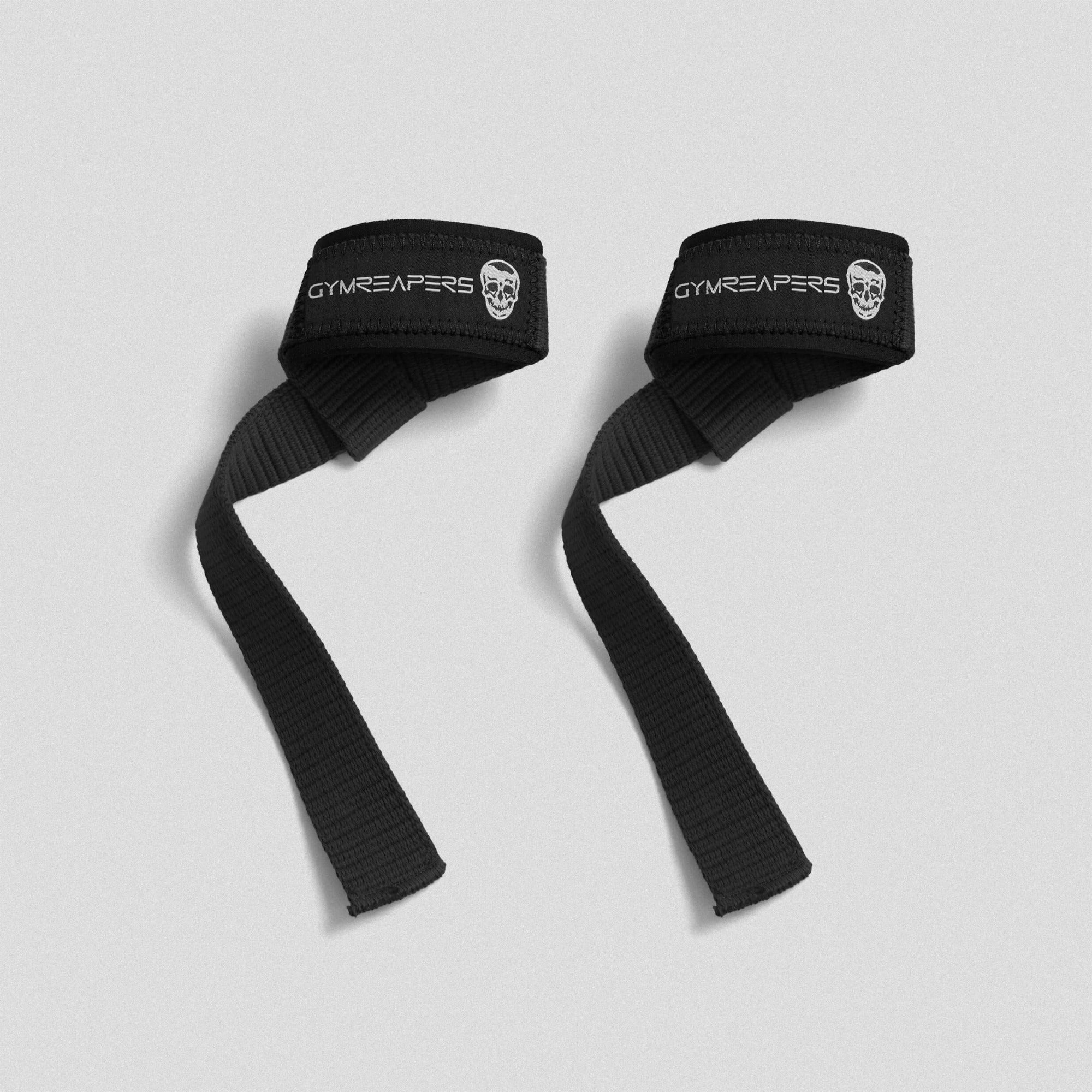 black/white lifting straps lay flat