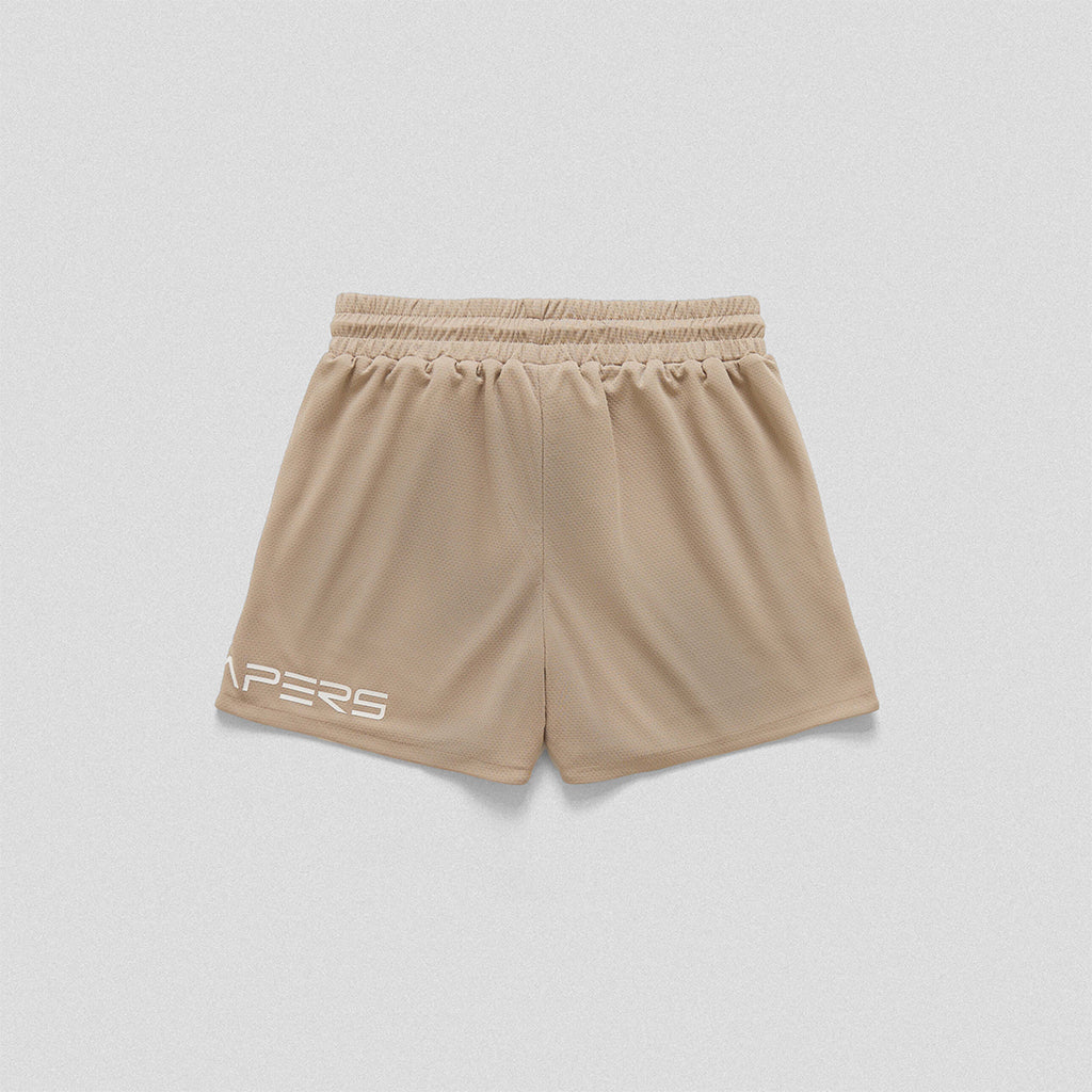 core mesh shorts khaki back