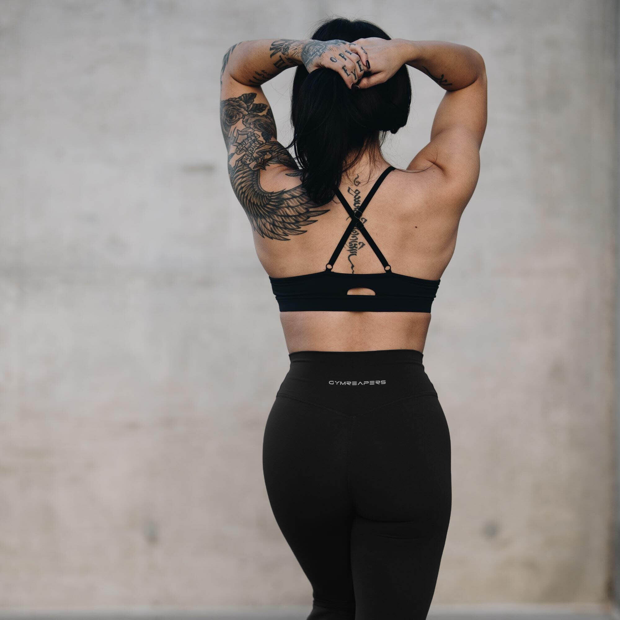 flare leggings black back lifestyle