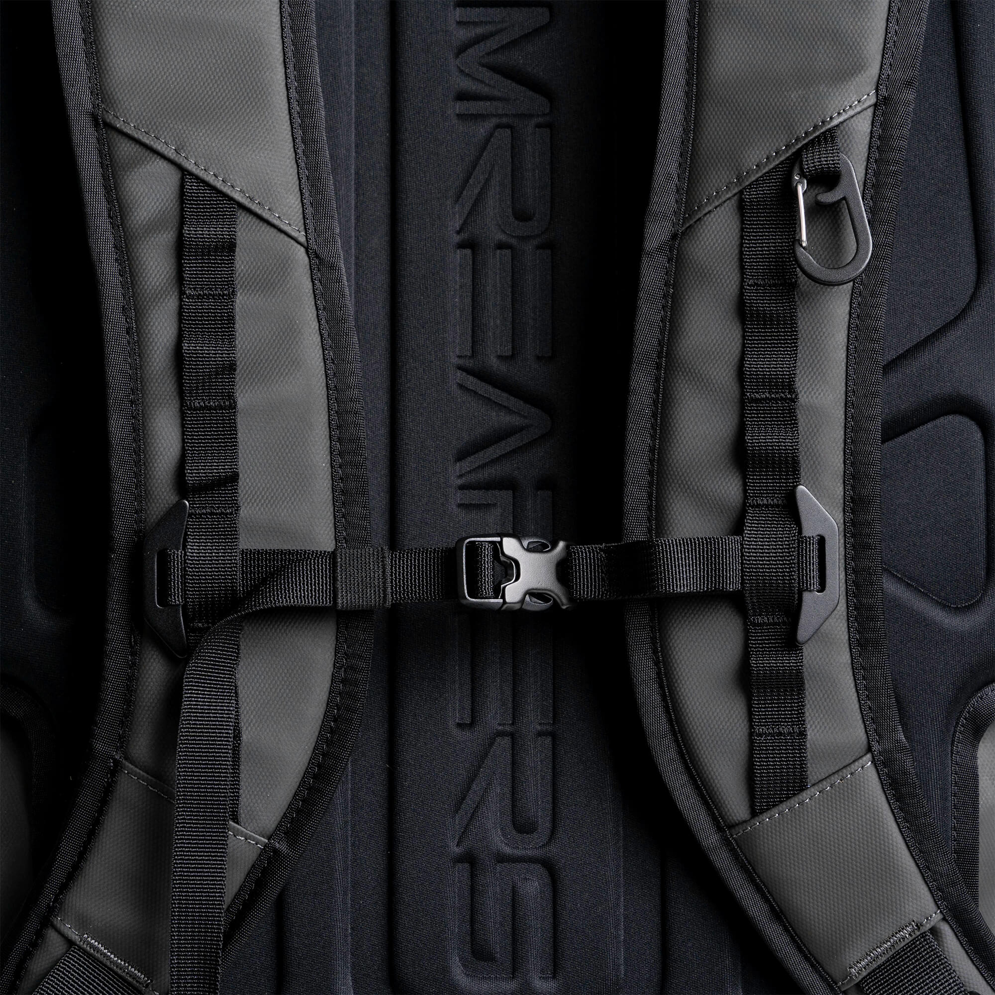 gunmetal backpack back clipped