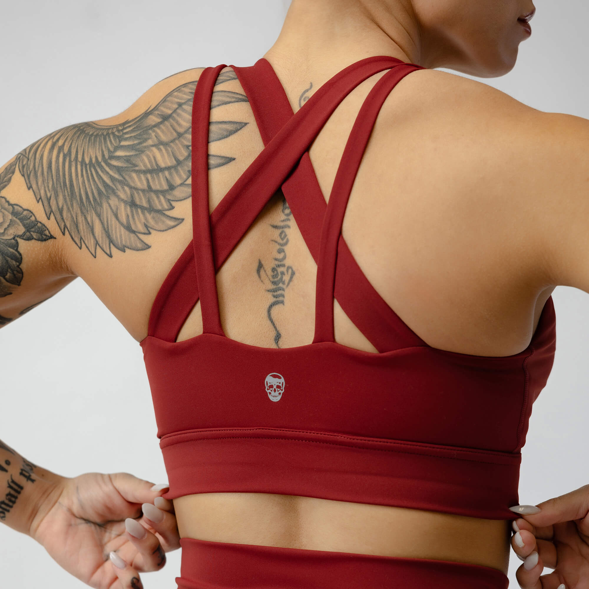 harmony bra ember red back detail