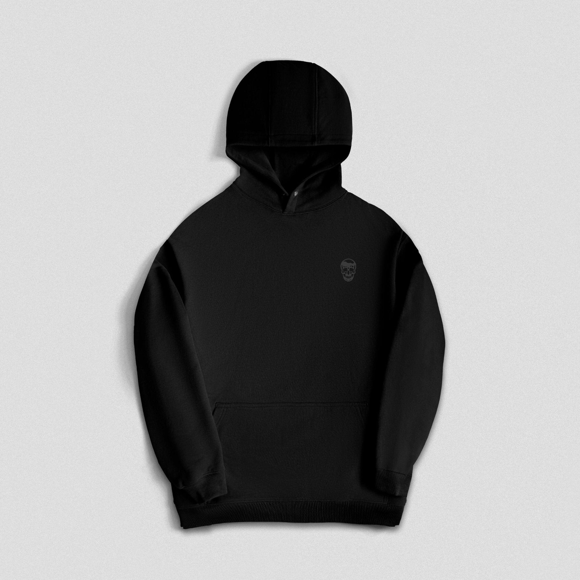 heavy weight hoodie black black front