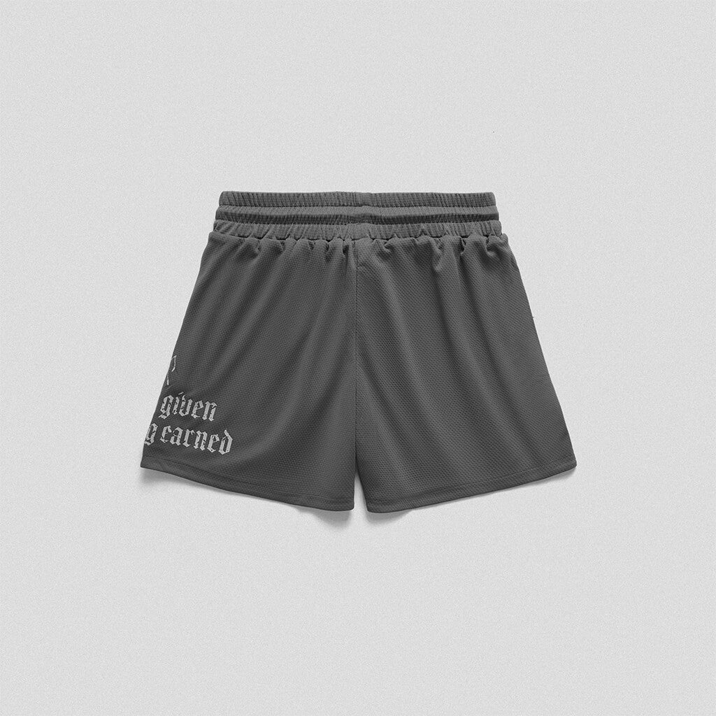 mantra mesh shorts charcoal back