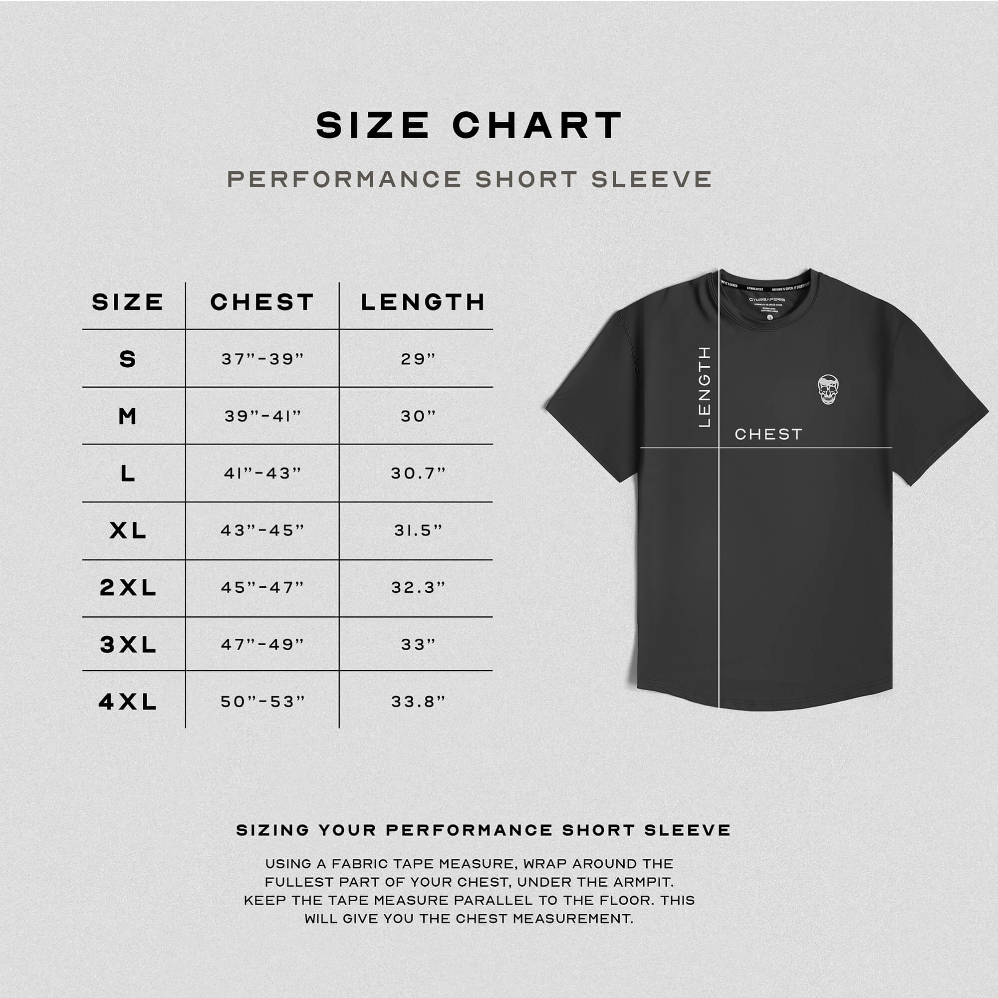 obsidian performance short sleeve shirts size guide