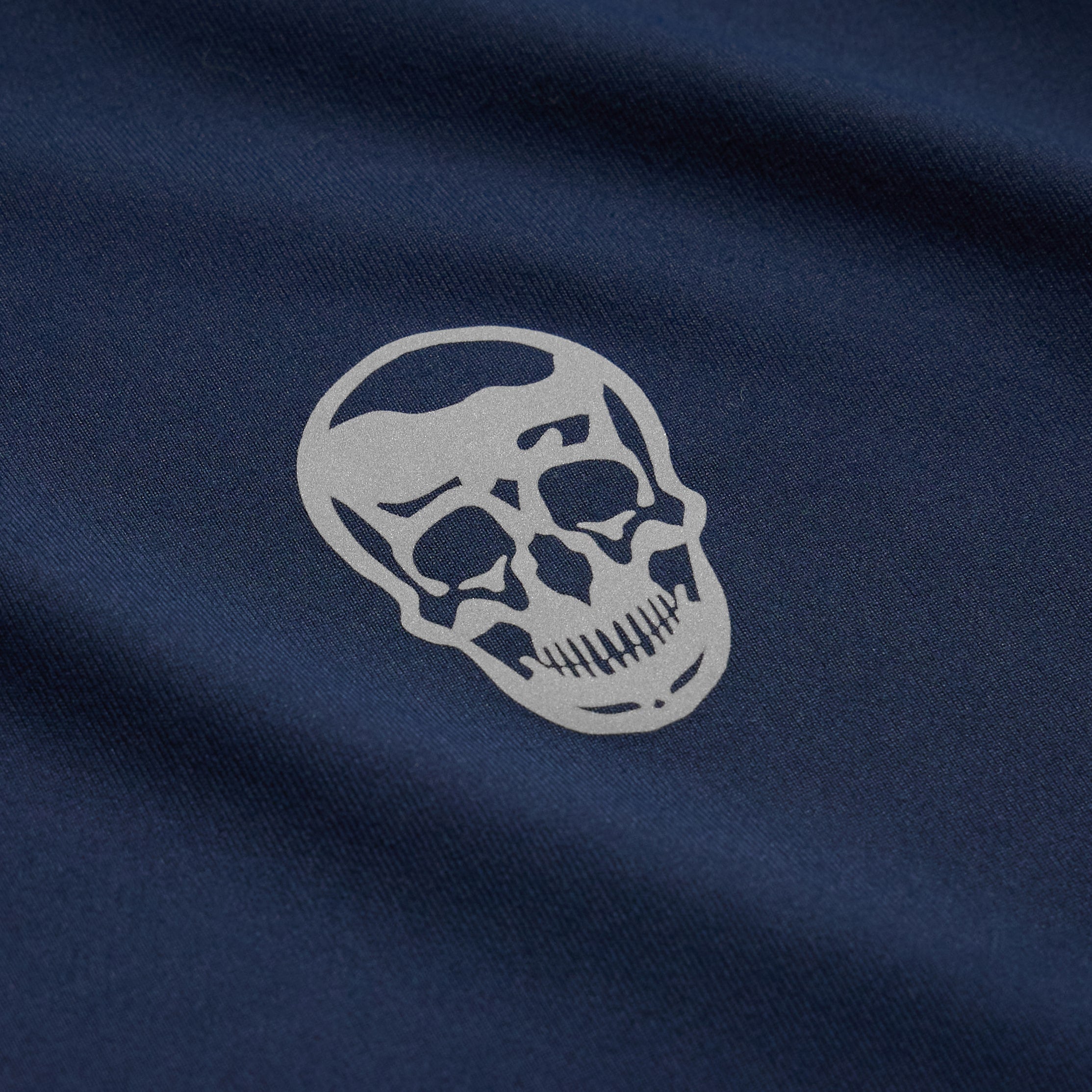 performance quarter zip navy skull 