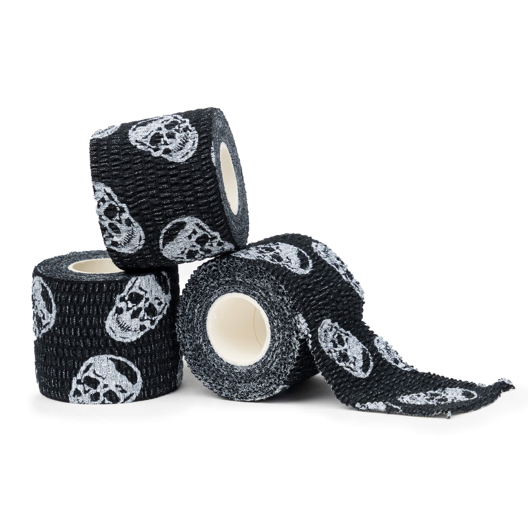 skull tape black stacked trio tape roll